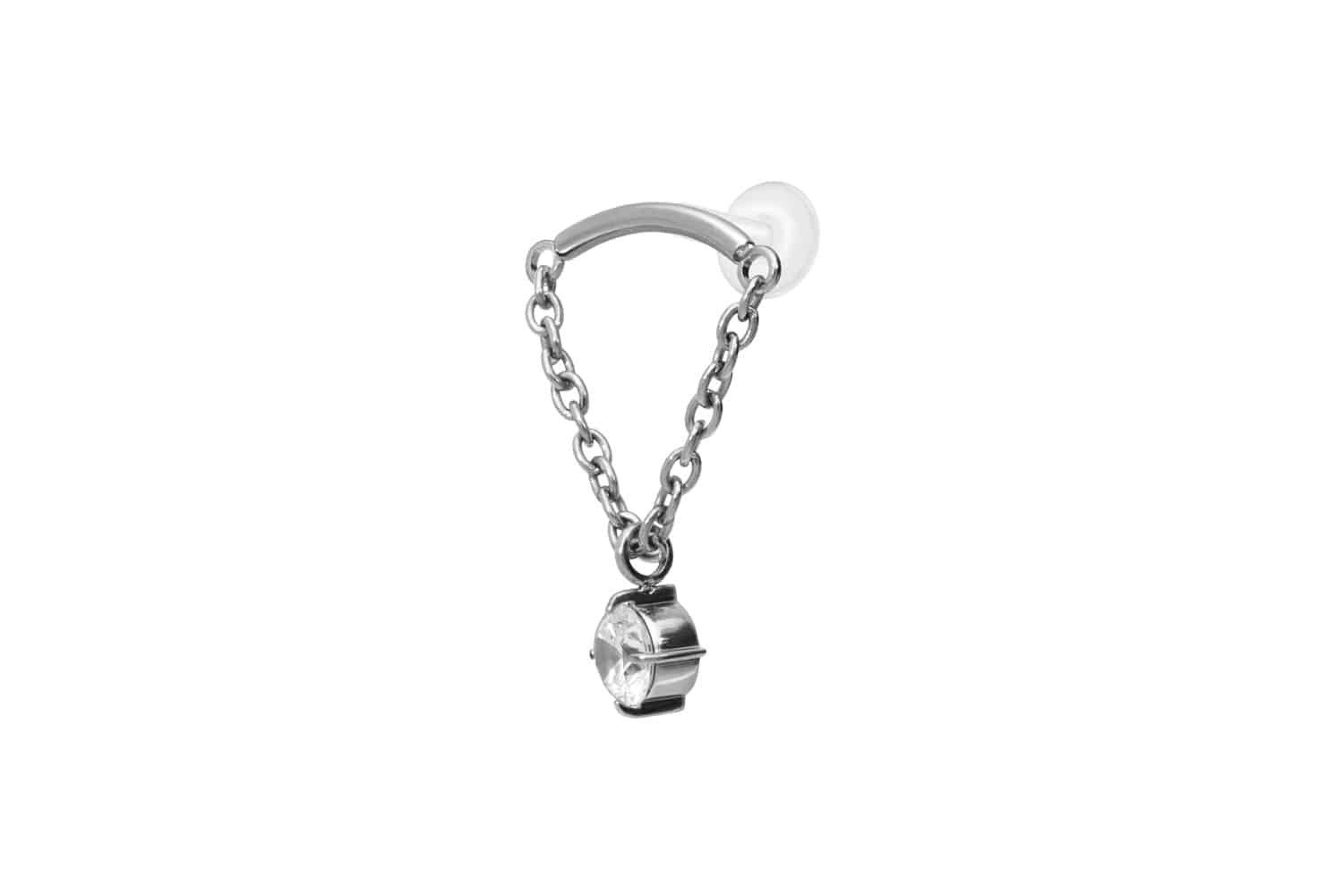Ptfe Bioplastik Piercing Barbell Mit Multi Kristall Kugeln