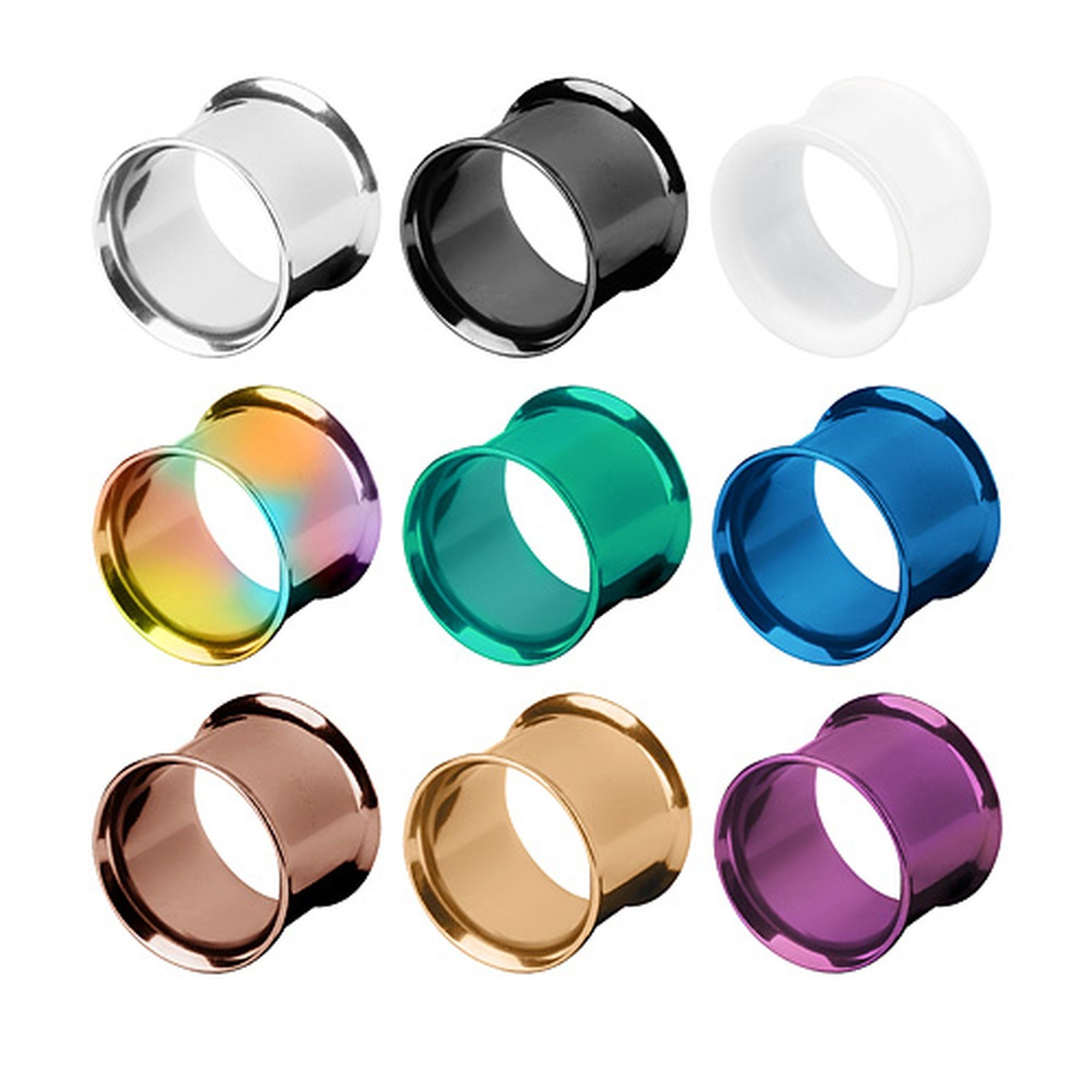 Taffstyle Plug Flesh Tunnel Plug Ohrpiercing 316L Chirurgenstahl Double Flared Unisex (Unisex Flesh Tunnel Double Flared Ohr Ear Plug Piercing Glänzend viele Gr – Bild 2 von 3