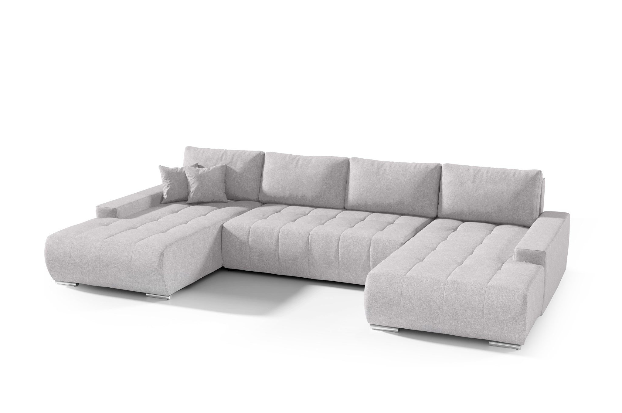 Fun Möbel Wohnlandschaft Sofa mit Schlaffunktion VOGAR in Stoff, inkl. Bettkasten, Inkl. 4 Rückenkissen und 2 Zierkissen