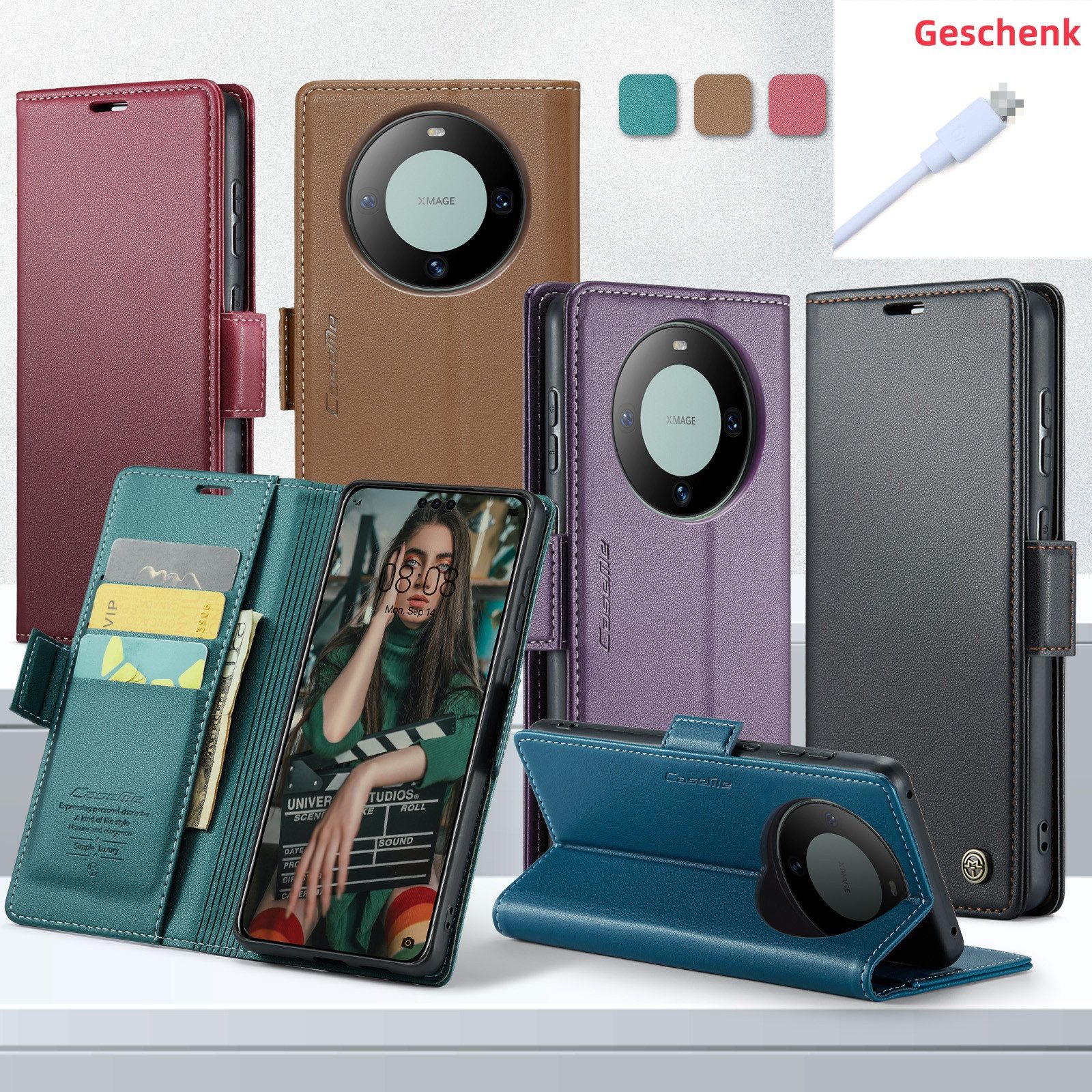 trends for living Handyhülle Magsafe Leder Hülle für Huawei Mate 60 Pro + Tasche Case Cover