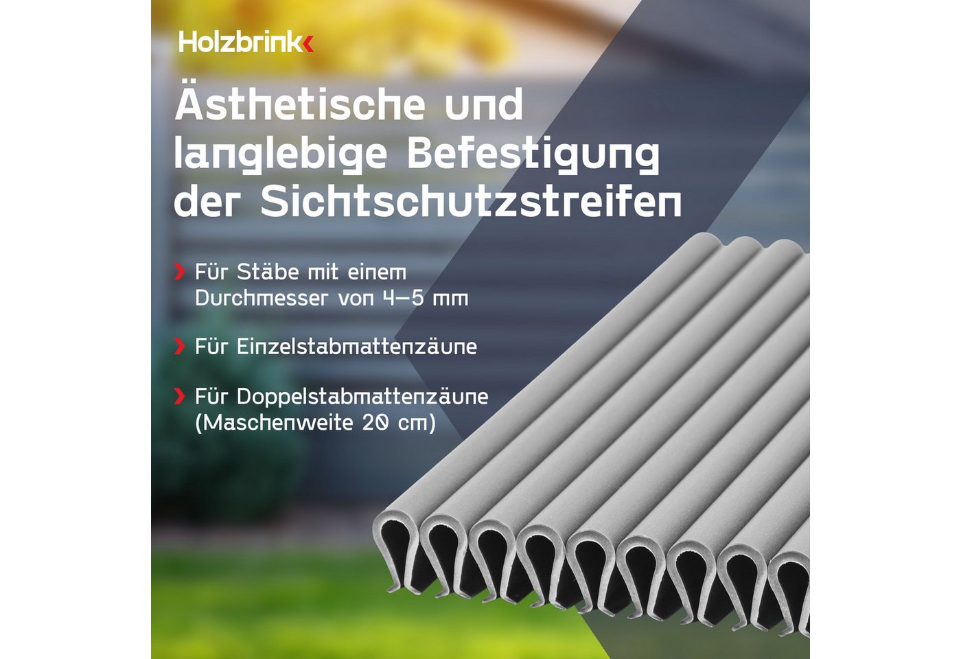 Thumbnail - HOLZBRINK Sichtschutzstreifen Befestigungsclips für Sichtschutzstreifen20 Stück Sichtschutz Clips, (20x Befestigungsclip...