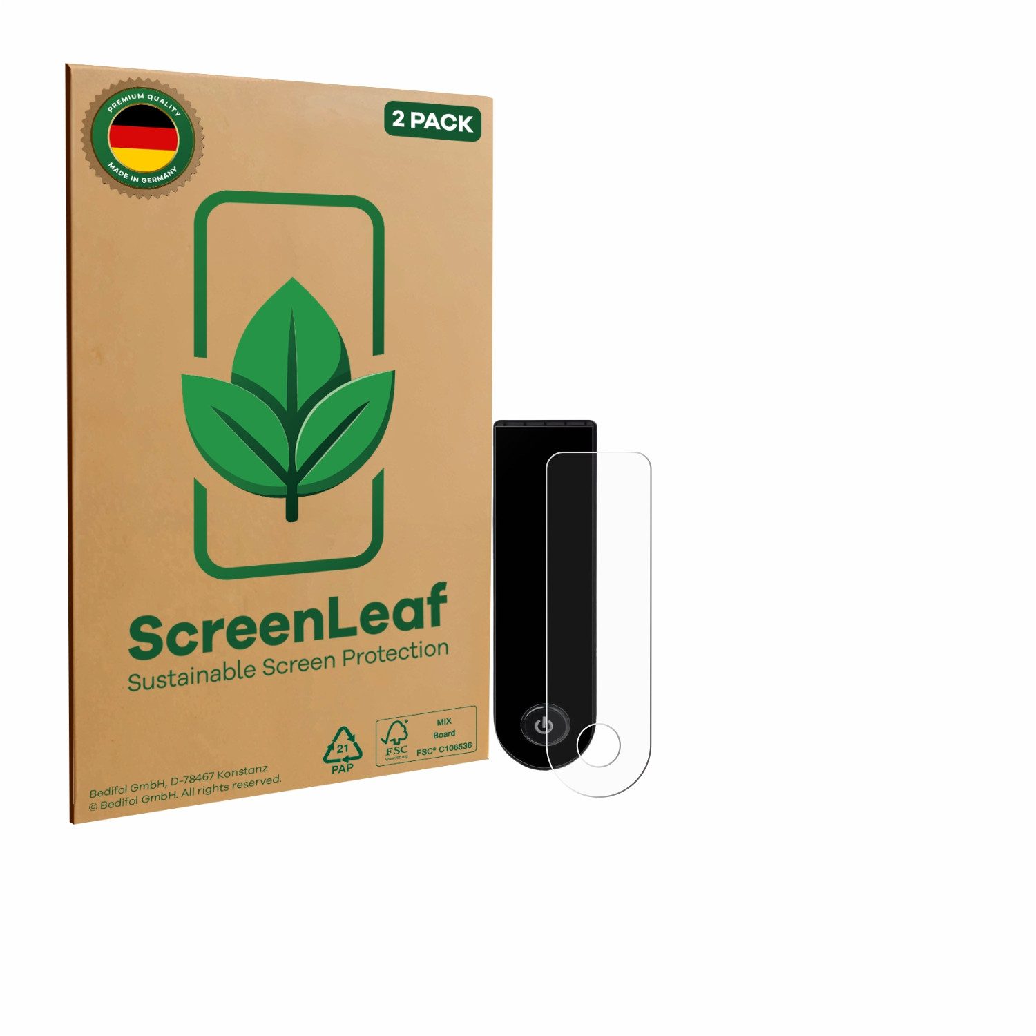 ScreenLeaf Displayschutzfolie Schutzfolie für Xiaomi Electric Scooter 5 Max, 2 Stück, nachhaltiger Displayschutz Schutz Folie Klar Transparent