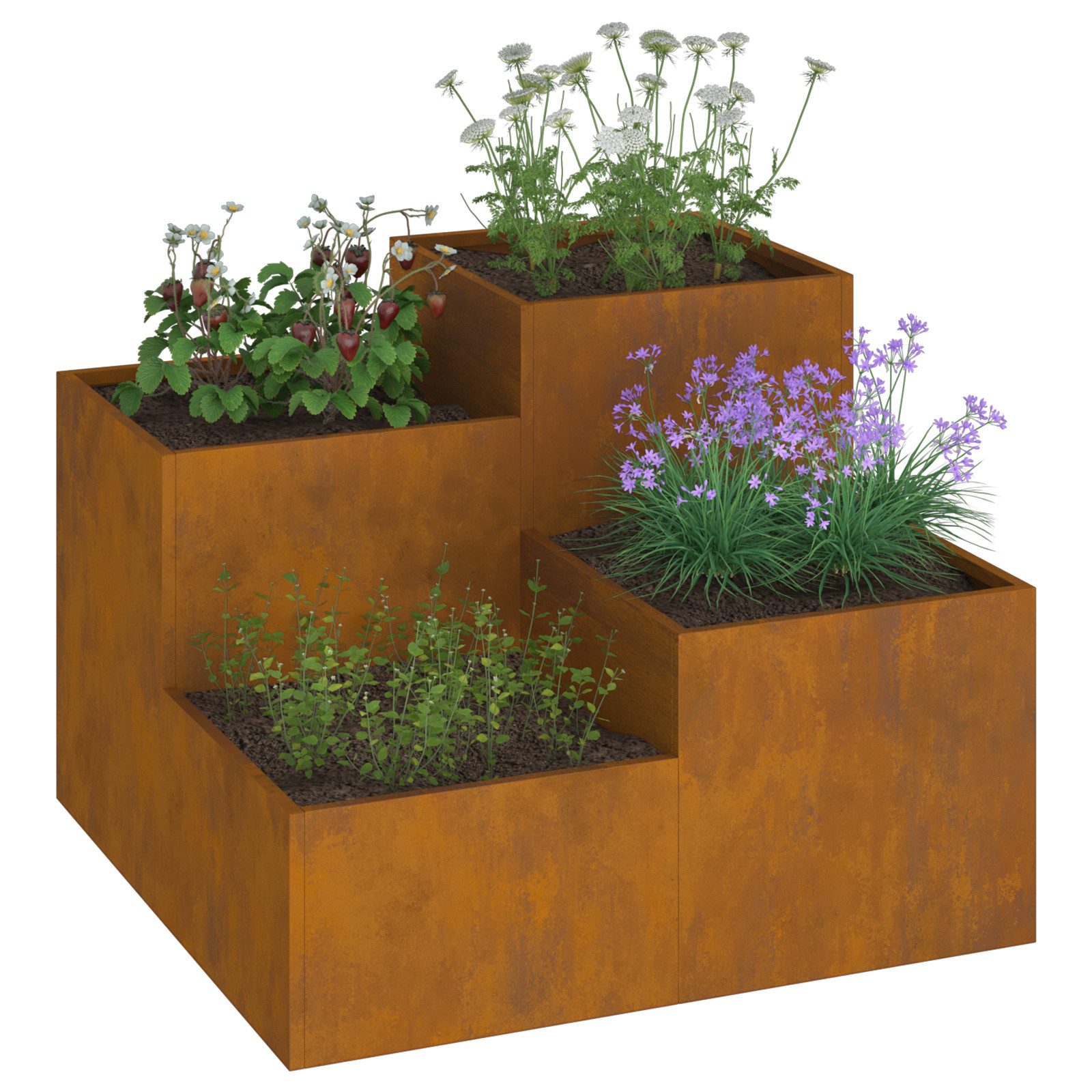 vidaXL Blumentopf Pflanzkübel 100x100x60 cm Cortenstahl günstig online kaufen