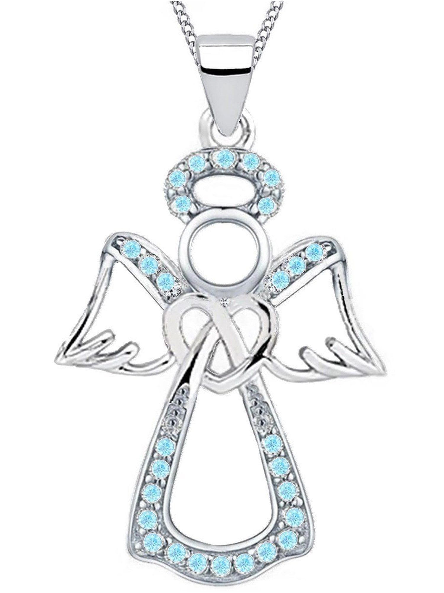Goldene Hufeisen Kette mit Anhänger Mädchen Kinder Schutzengel Anhänger mit Kette aus 925 Sterling Silber (2-tlg, inkl. Etui), Schmuck Geschenk, mit Zirkonia Steine