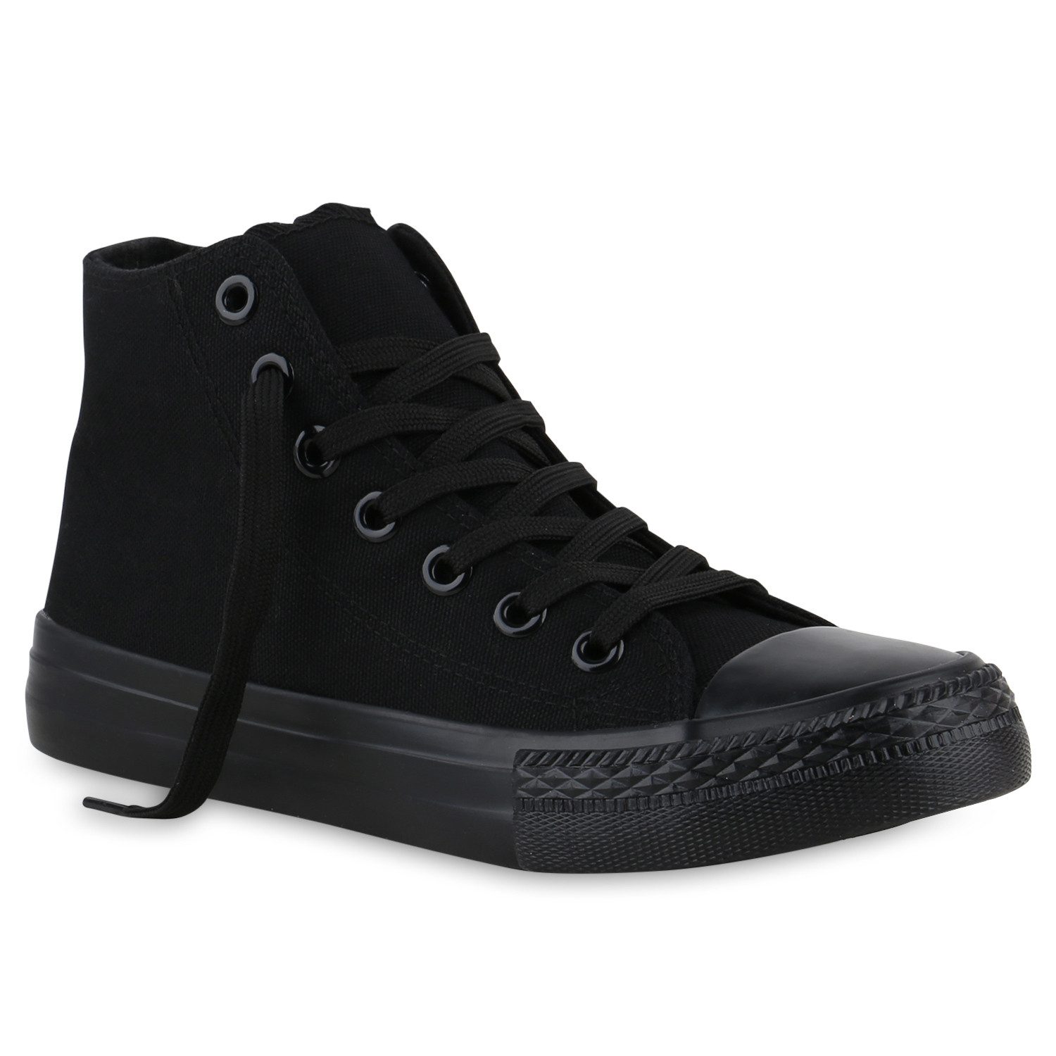 VAN HILL 841313 Sneaker Damen Sneaker High Schnürer Bequeme Basic Freizeit Stoff