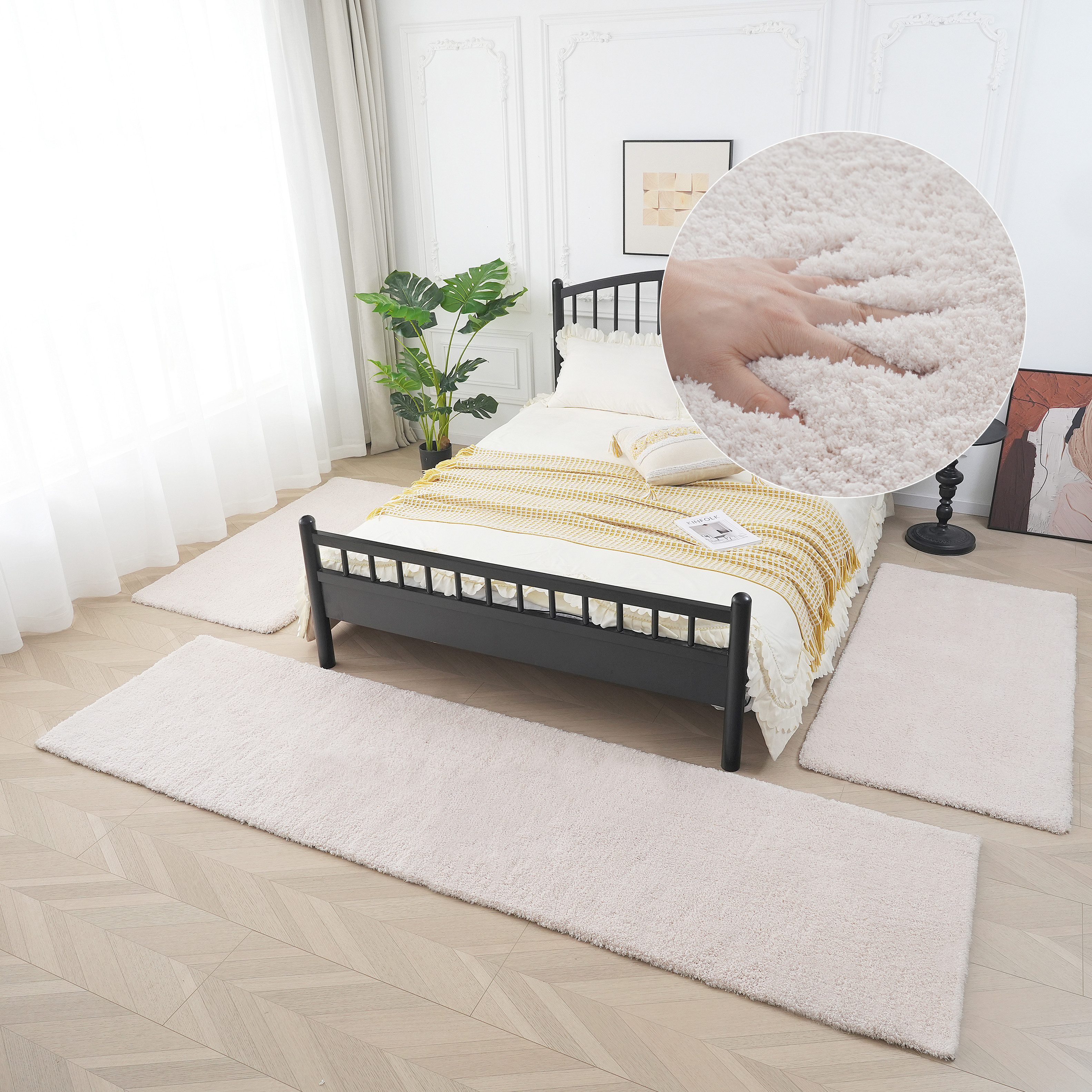 my home Hochflor-Bettumrandung Microfaser Teppich Magong, günstig online kaufen
