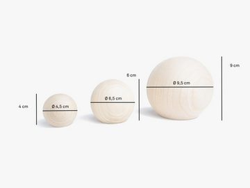 kommod Kleiderhaken BALLS, (3er Set), Design Wandhaken, Huthaken, Türhaken, Mantelhaken – Esche massiv natur