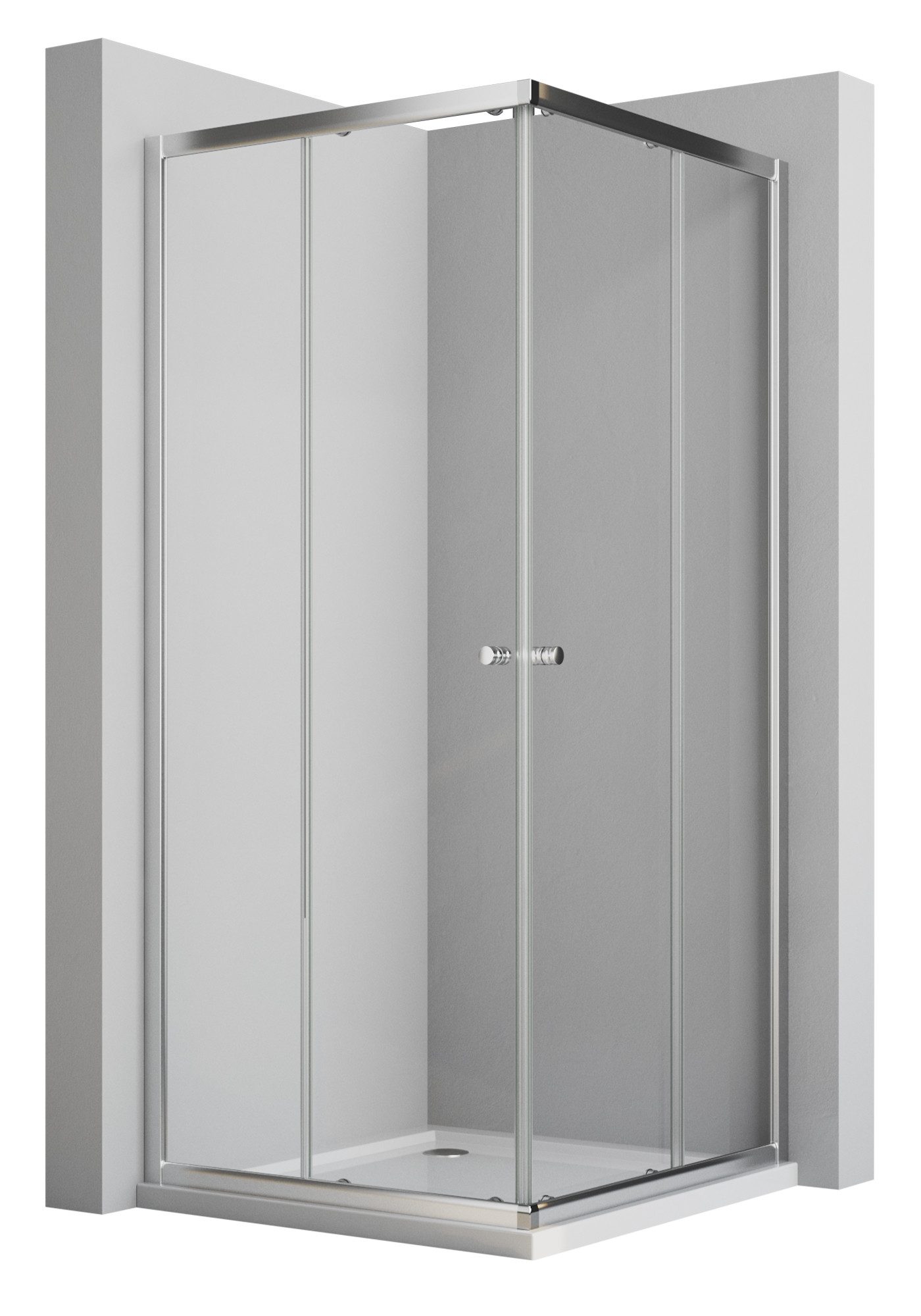 Boromal Eckdusche Duschkabine 75x90 90x75 Schiebetür Duschabtrennung 185H 5mm ESG Glas, BxT: 75x90 cm, Einscheibensicherheitsglas, Duschwand Duschabtrennung