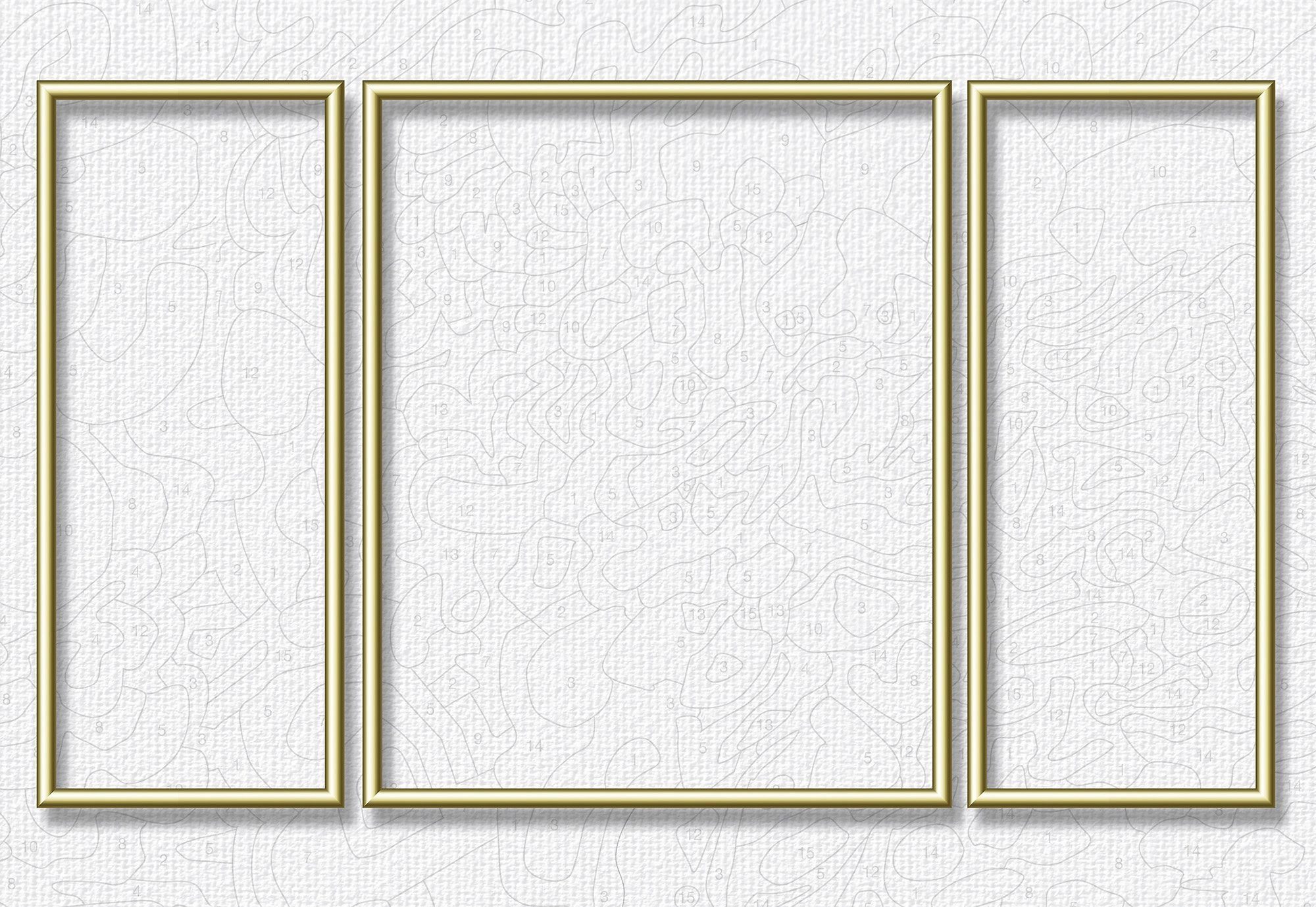 Schipper Bilderrahmen Malen nach Zahlen, Triptychon 80x50 cm, goldfarben, ( Set), Made in Germany, Für Triptychons im Format: B/H: ca. 20/50, 40/50,  20/50 cm