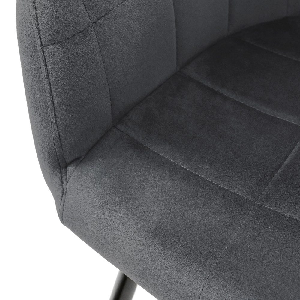 ML-DESIGN Stuhl Esszimmerstuhl ergonomisch & gepolstert, Esstischstuhl mit Rückenlehne (4 St), Wohnzimmerstuhl Dunkelgrau Samtbezug Küchenstuhl Polsterstuhl – Bild 5 von 5