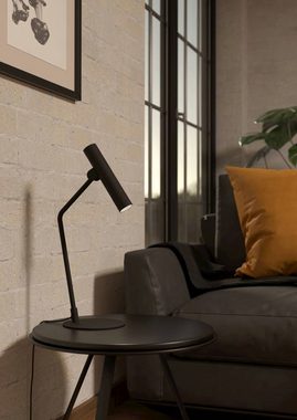EGLO Tischleuchte ALMUDAINA, LED fest integriert, Warmweiß, Nachttischlampe, Metall in Schwarz, Schlafzimmer und Wohnzimmer, Lampe