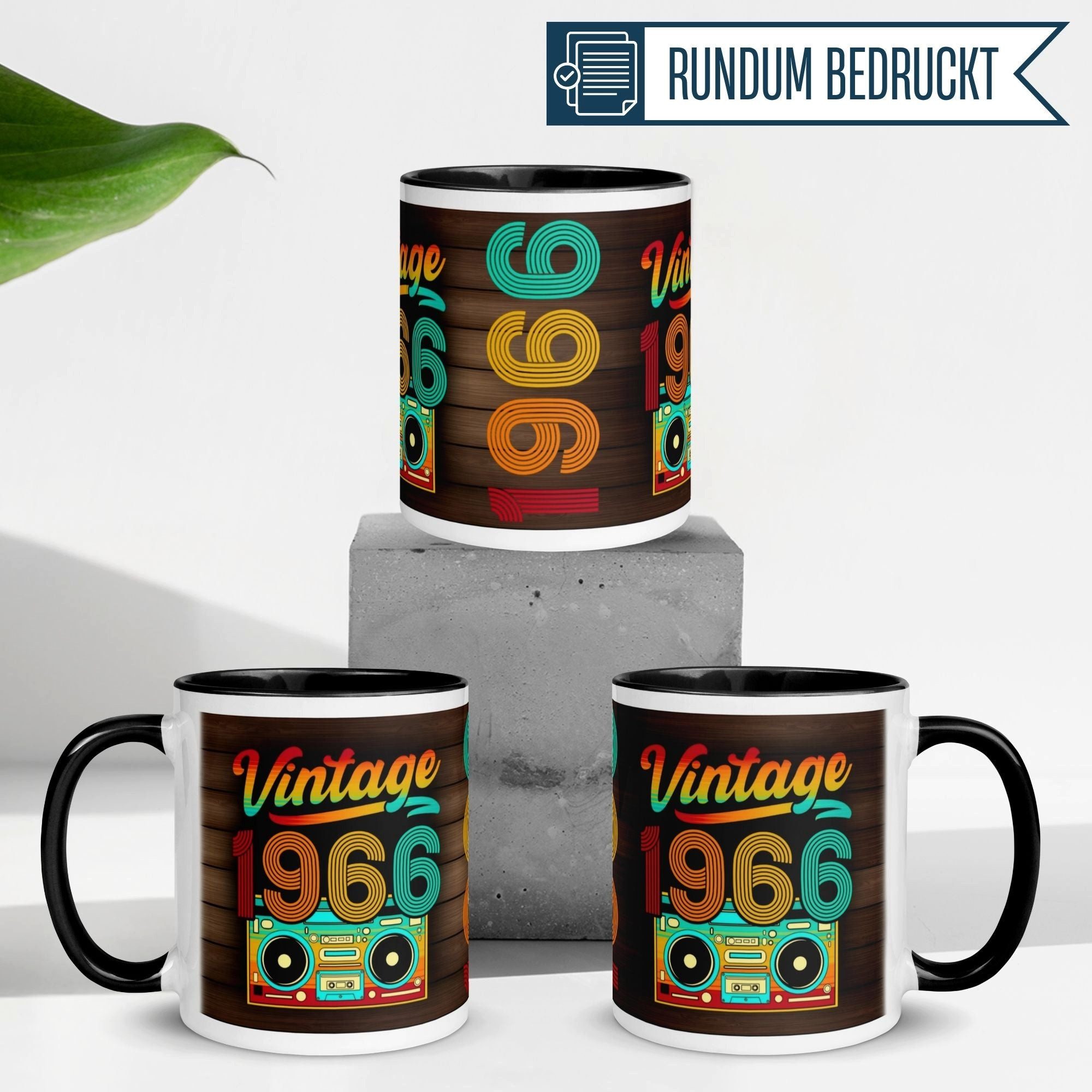 Momentals Tasse 60. Geburtstag Mann Frau – „Vintage 1966“ – Geburtstagsgeschenk, Gratis Versand · Links-&Rechtshänder · Spülmaschinenfest