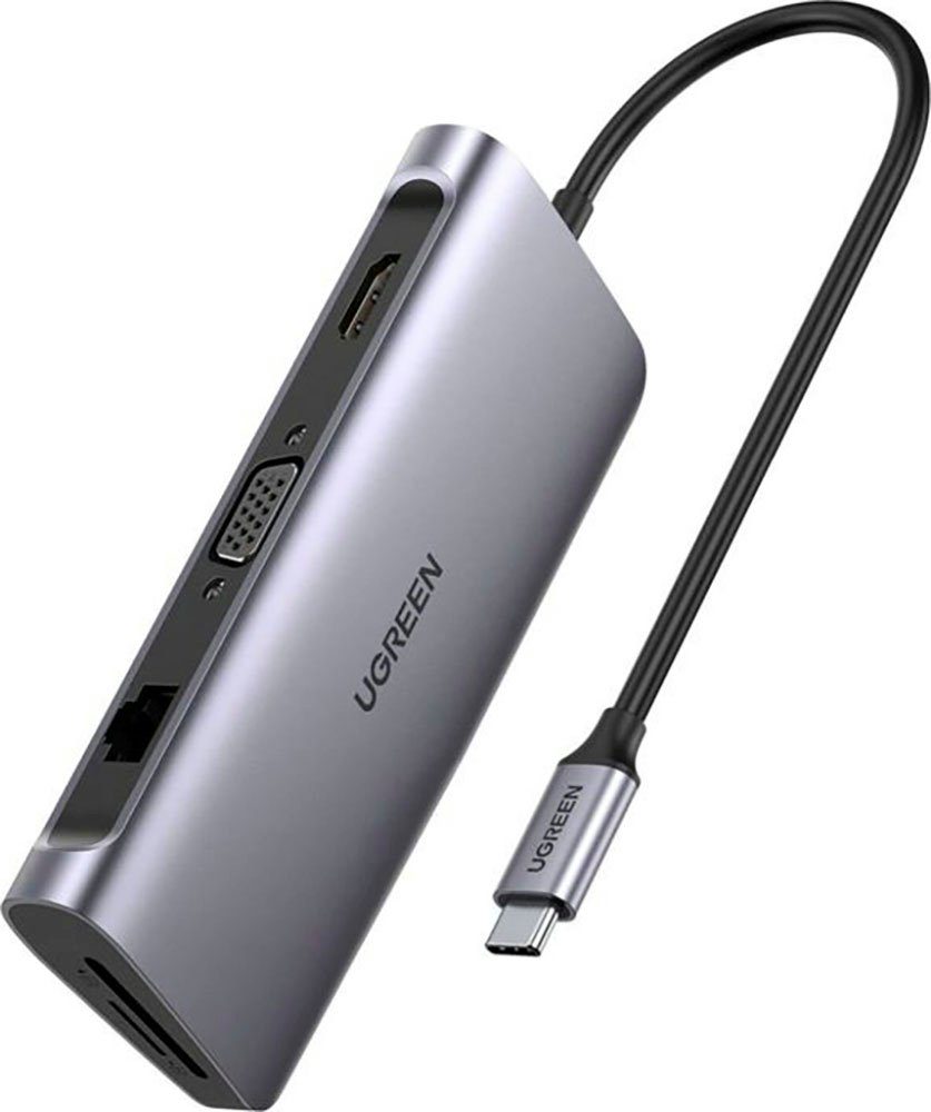 UGREEN 9-in-1 USB-C Hub Smartphone-Adapter HDMI, RJ-45 (Ethernet), USB 3.0  Typ A, VGA zu USB-C