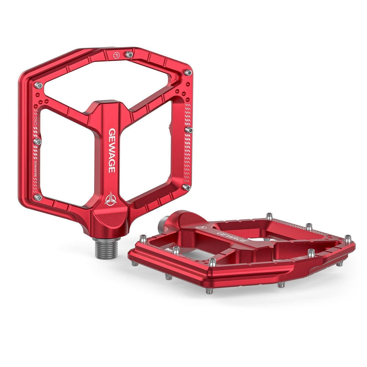 LuxusKollektion Plattformpedale MTB Pedale Profi Aluminium ultraflach CNC rot
