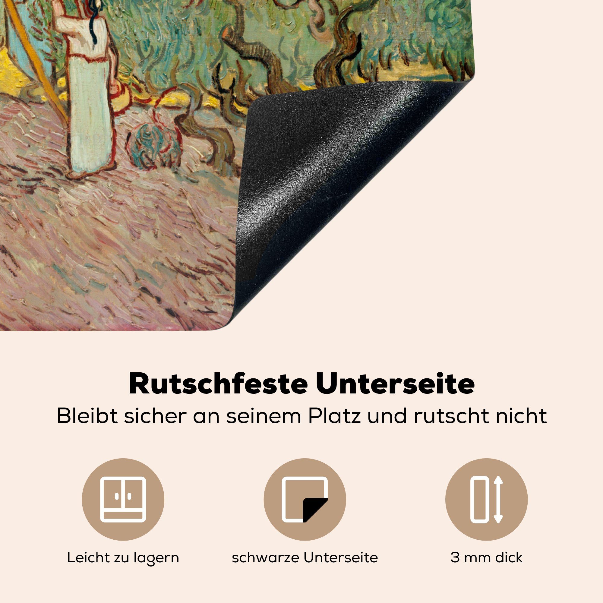 MuchoWow Herdblende-/Abdeckplatte Die küche, Gogh, Induktionsmatte Vincent cm, (1 die tlg), 59x52 Ceranfeldabdeckung Vinyl, Olivenpflücker - für van