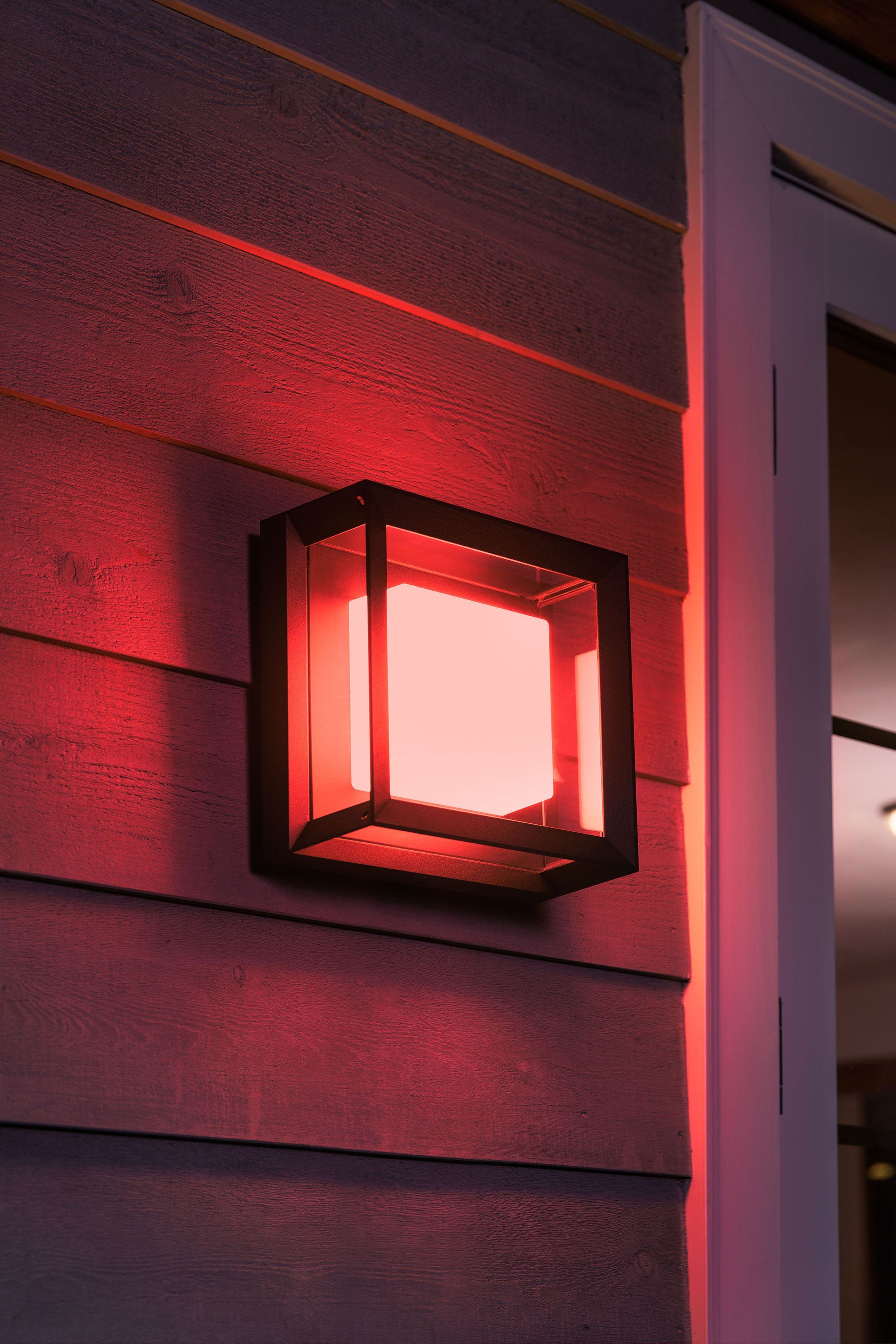 Philips Hue LED Außen-Wandleuchte Econic, LED Kaltweiß, Extra-Warmweiß, Home, Neutralweiß, mehrere Tageslichtweiß, Warmweiß Dimmfunktion, einstellbar, Smart Leuchtdauer integriert, fest Helligkeitsstufen