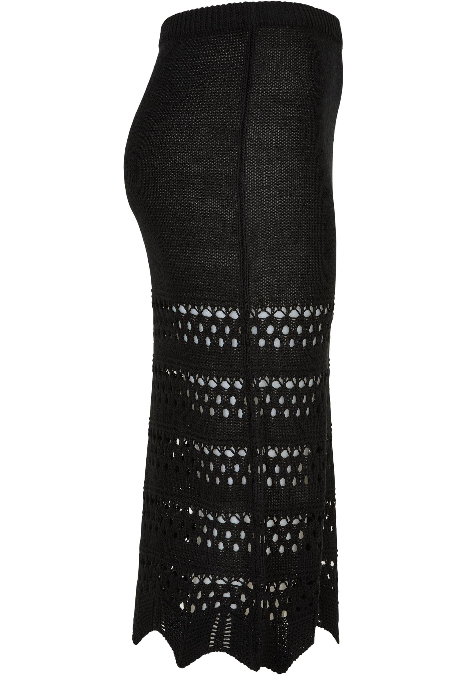 Ladies (1-tlg) Jerseyrock CLASSICS 3/4 Skirt Damen URBAN Knit black Crochet