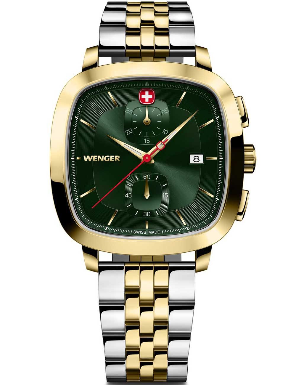 Wenger Quarzuhr Wenger 01.1933.105 Herrenuhr Vintage Classic Chronograph 40mm 5ATM Wenger 01.1933.105 Herrenuhr Vintage Classic Chronograph 40mm 5ATM