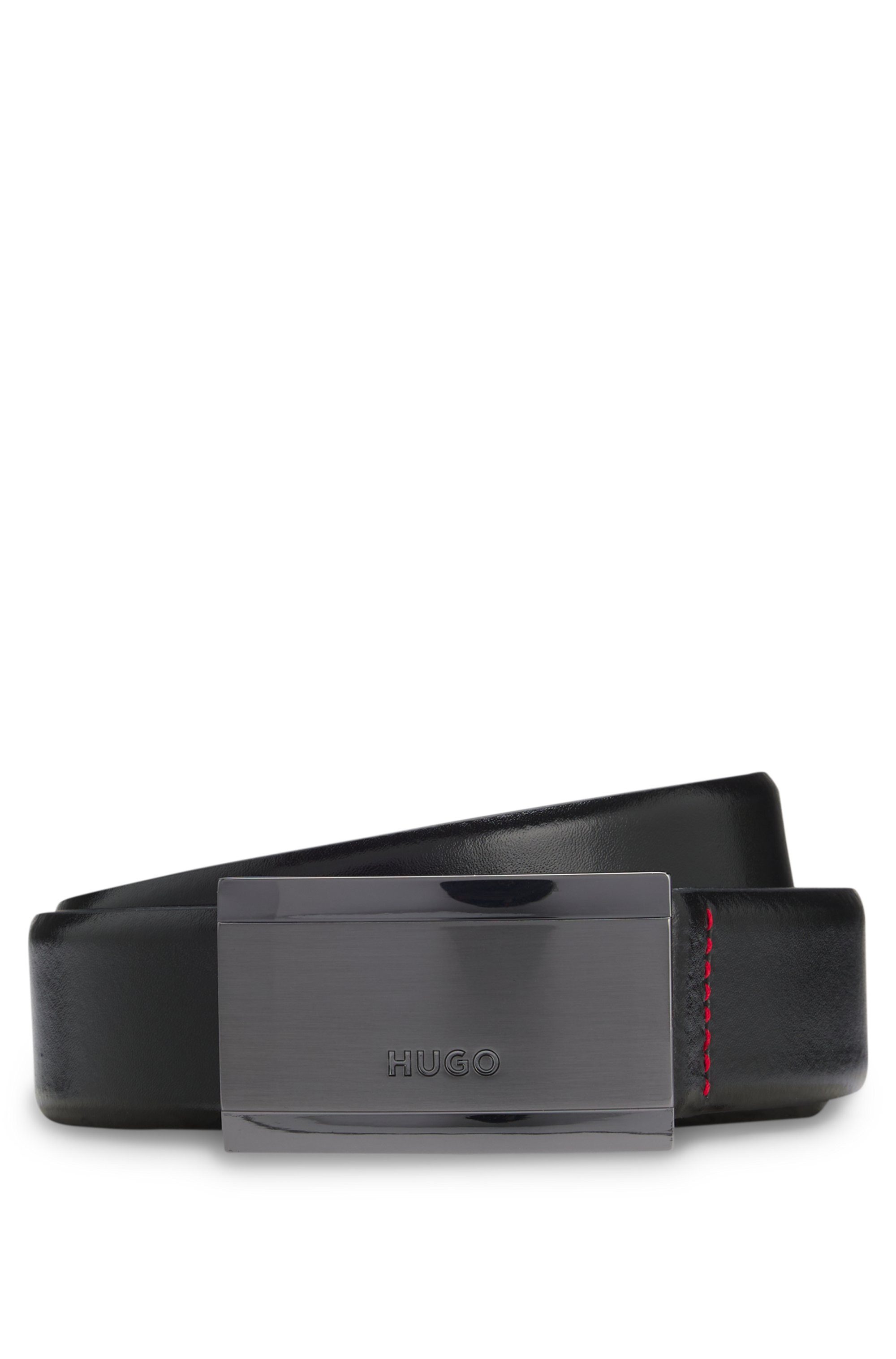 HUGO Ledergürtel Gexter Sz30 mit Koppelschließe