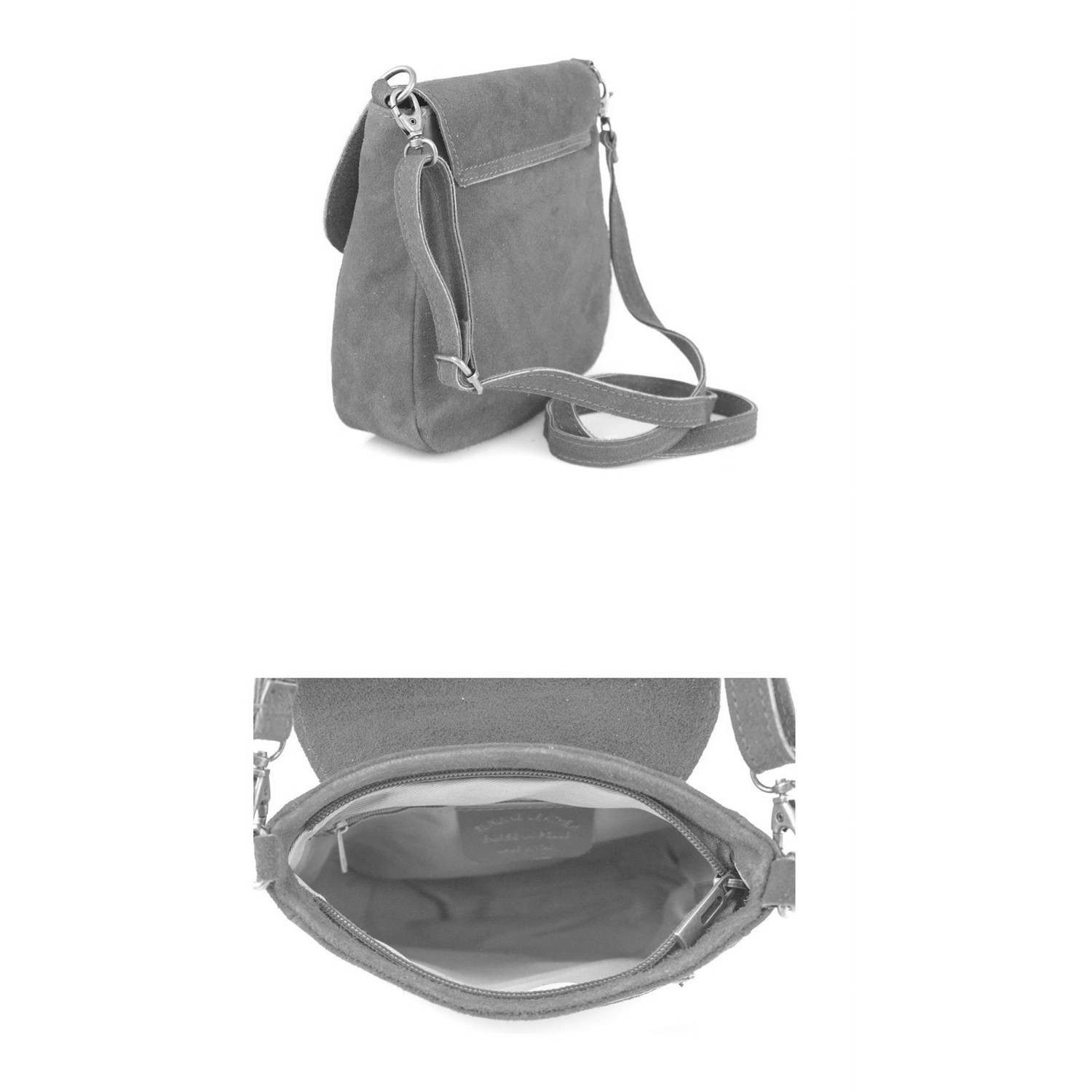 ITALYSHOP24 Schultertasche Made in Italy Damen Leder Tasche CrossOver, als Schultertasche, CrossBody, Umhängetasche tragbar