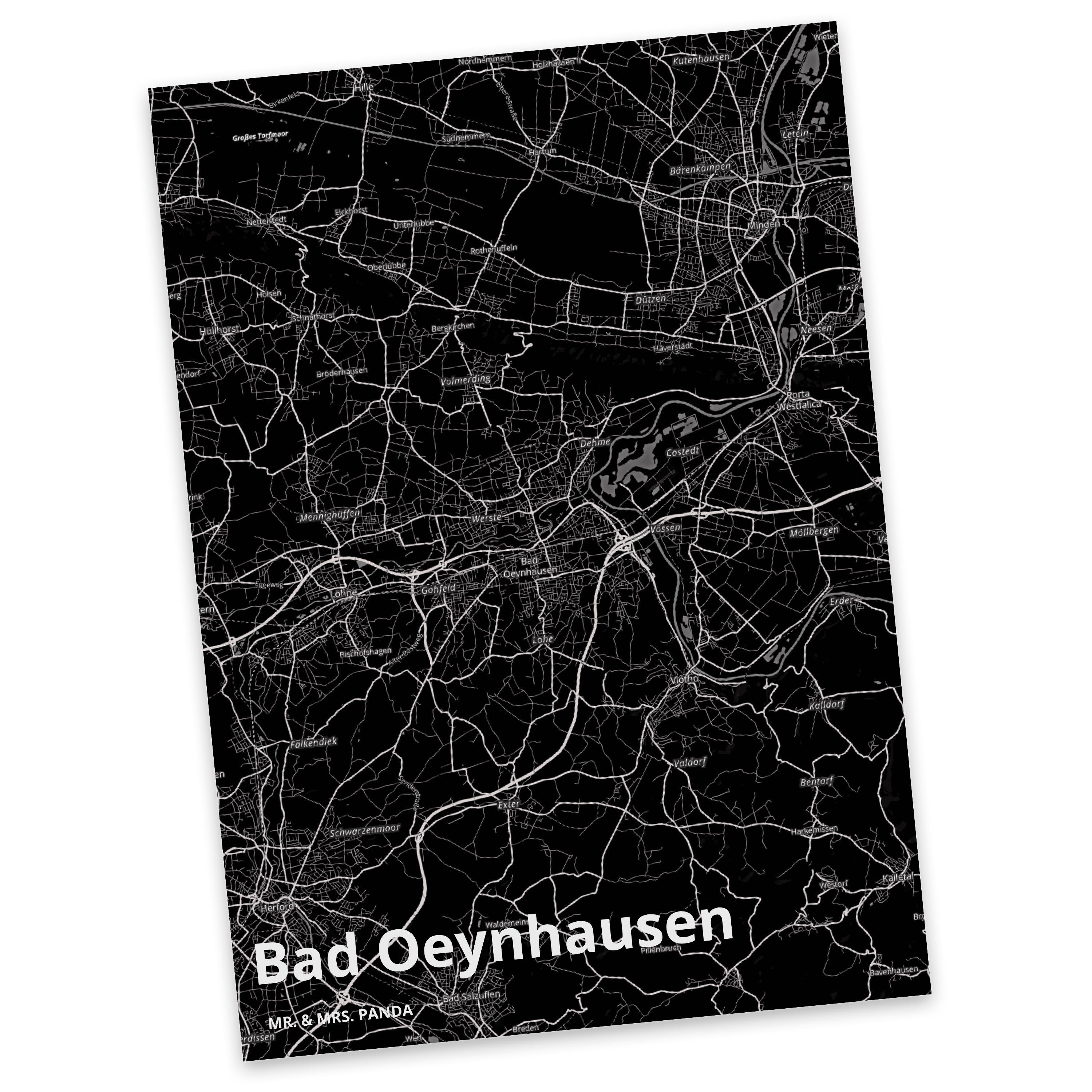 Postkarte Mr. Geschenk, & Map Karte Oeynhausen Panda Dorf Landkarte Stad Stadt, Bad Mrs. - Stadt