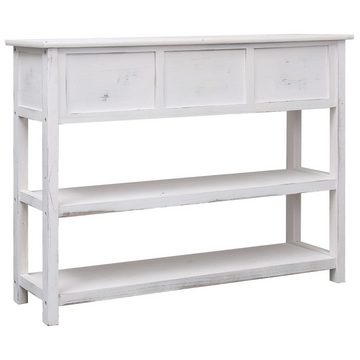 furnicato Sideboard Antik-Weiß 108x30x76 cm Massivholz Paulownia