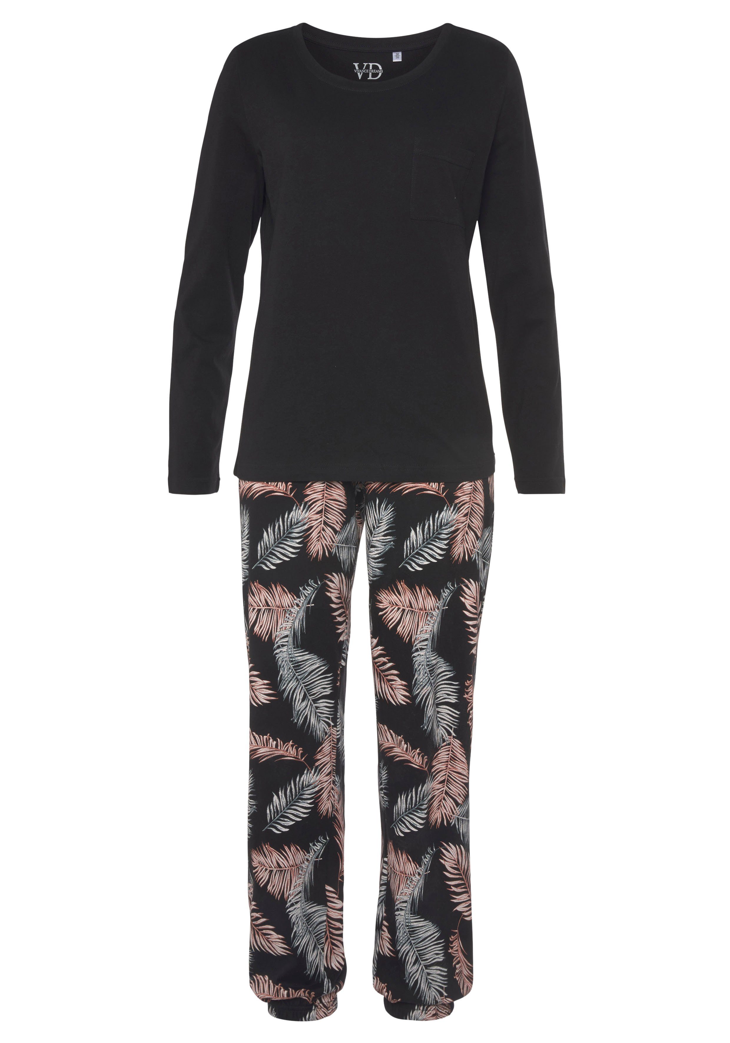 Vivance Dreams Pyjama (2 tlg) mit schönem Naturprint günstig online kaufen
