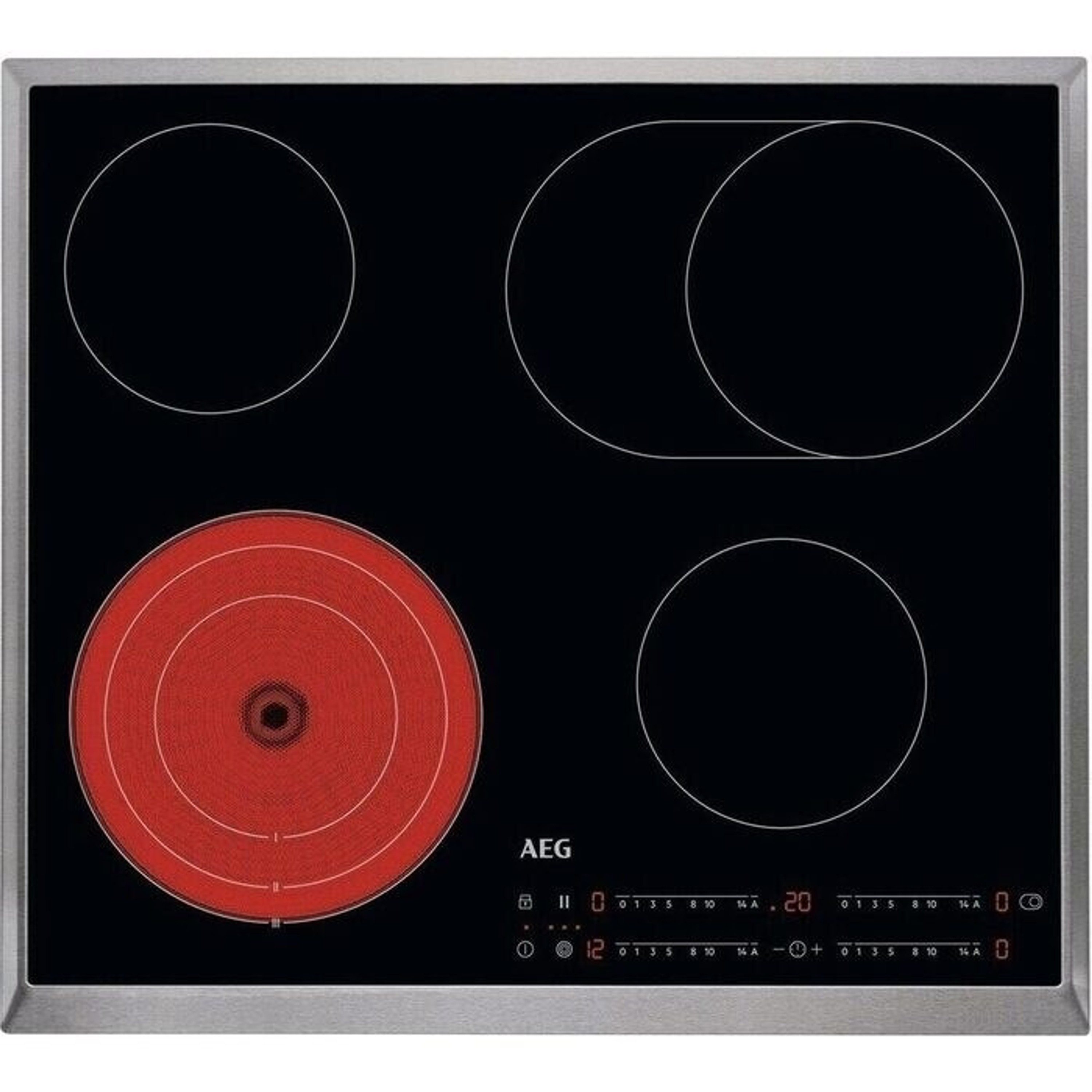 AEG Elektro-Kochfeld von SCHOTT CERAN® HRB64470XB HRB64470XB, Pause-Funktion, Öko-Timer, Kindersicherung, Verriegelungsfunktion