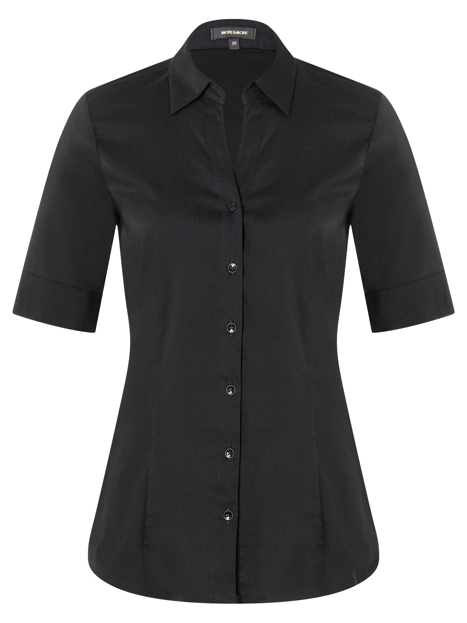 MORE&MORE Kurzarmbluse klassische 1/2 Arm Baumwollstretchbluse