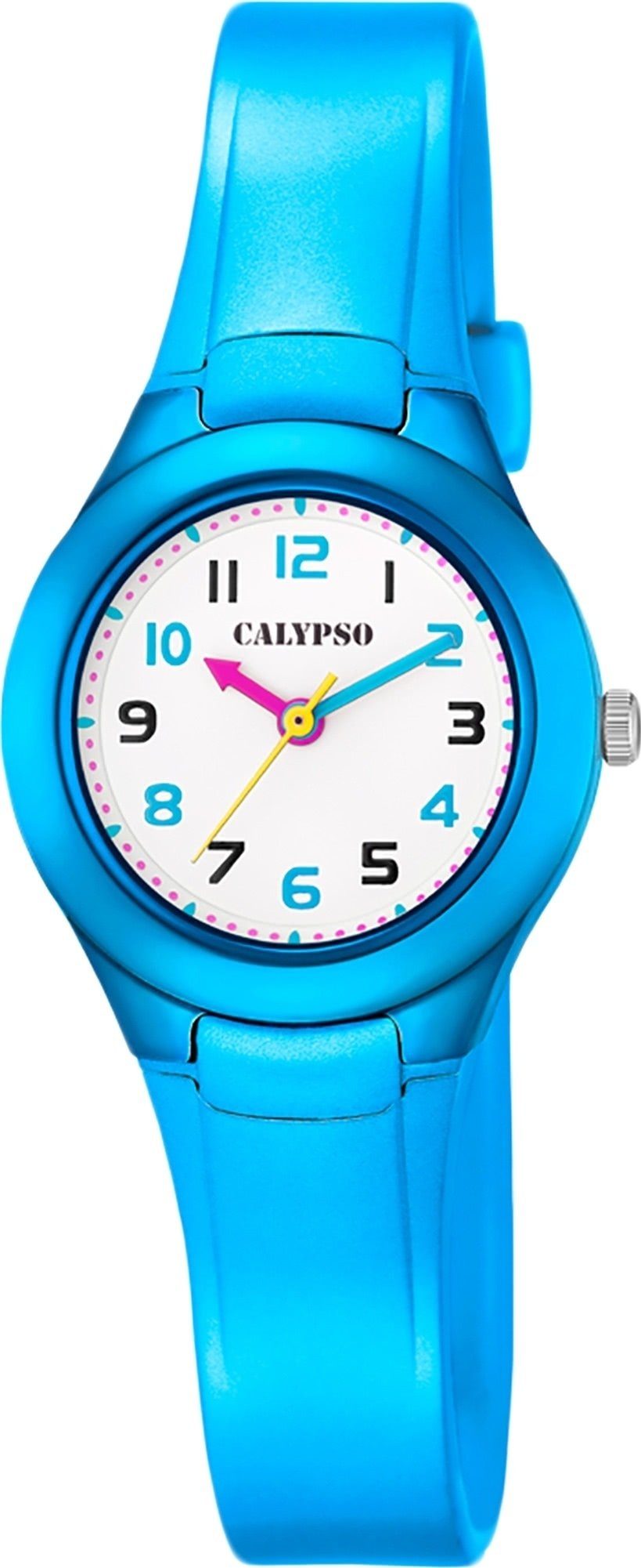 CALYPSO WATCHES Quarzuhr Calypso Kinder PUarmband hellblau, Kunststoff, Armbanduhr Kinder K5749/2 Fashion Kunststoffband, rund, Uhr