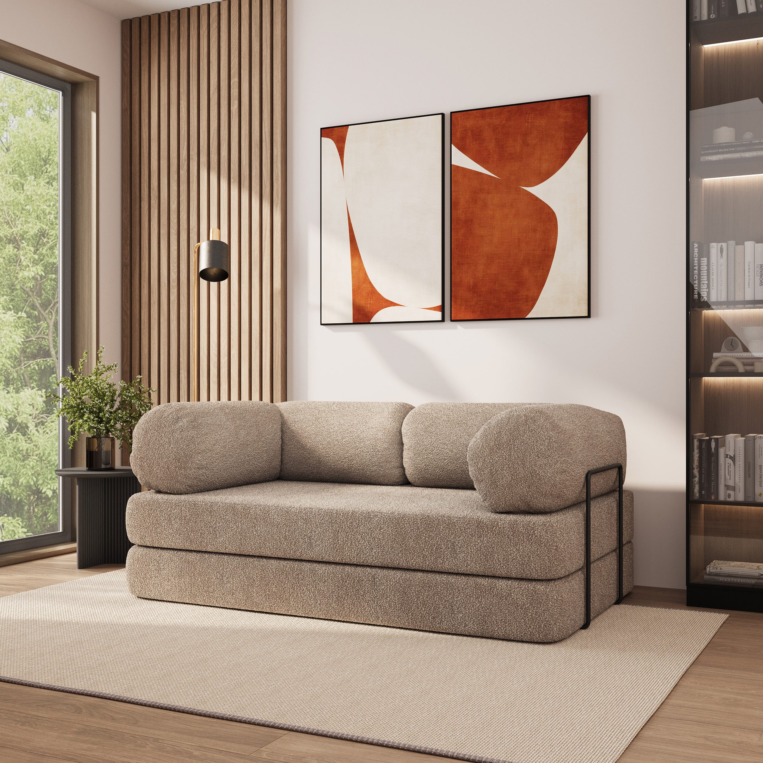 Masseno Sofa EIREN mit Schlaffunktion, Schlafsofa, Schaumstoffsofa