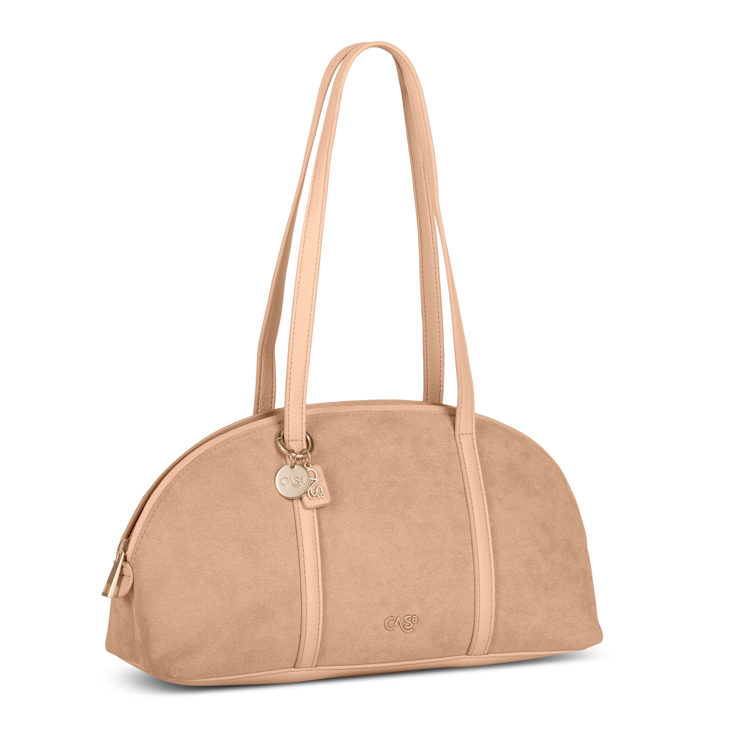 Cas8 Handtasche Rike 35590 A – Vegane Handtasche in Wildleder-Optik mit PU-Henkeln