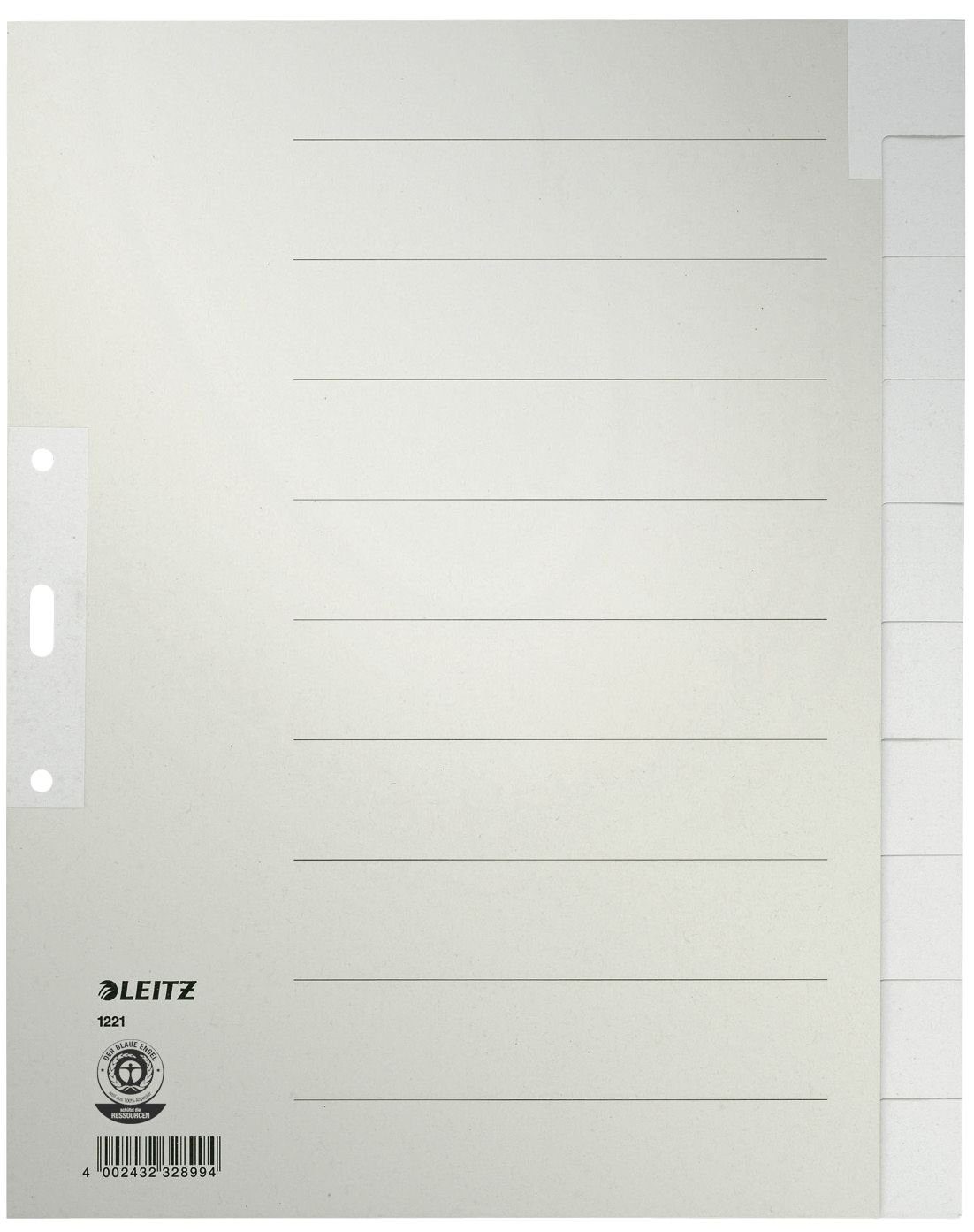 LEITZ Druckerpapier LEITZ Tauenpapier-Register, blanko, A4 Überbreite, 10-teilig