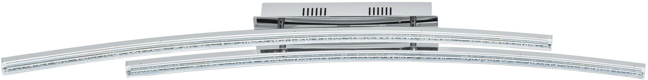 EGLO LED Deckenleuchte PERTINI, LED fest integriert, Warmweiß, Deckenlampe, Wohnzimmerlampe Modern, Decke in Chrom, Transparent