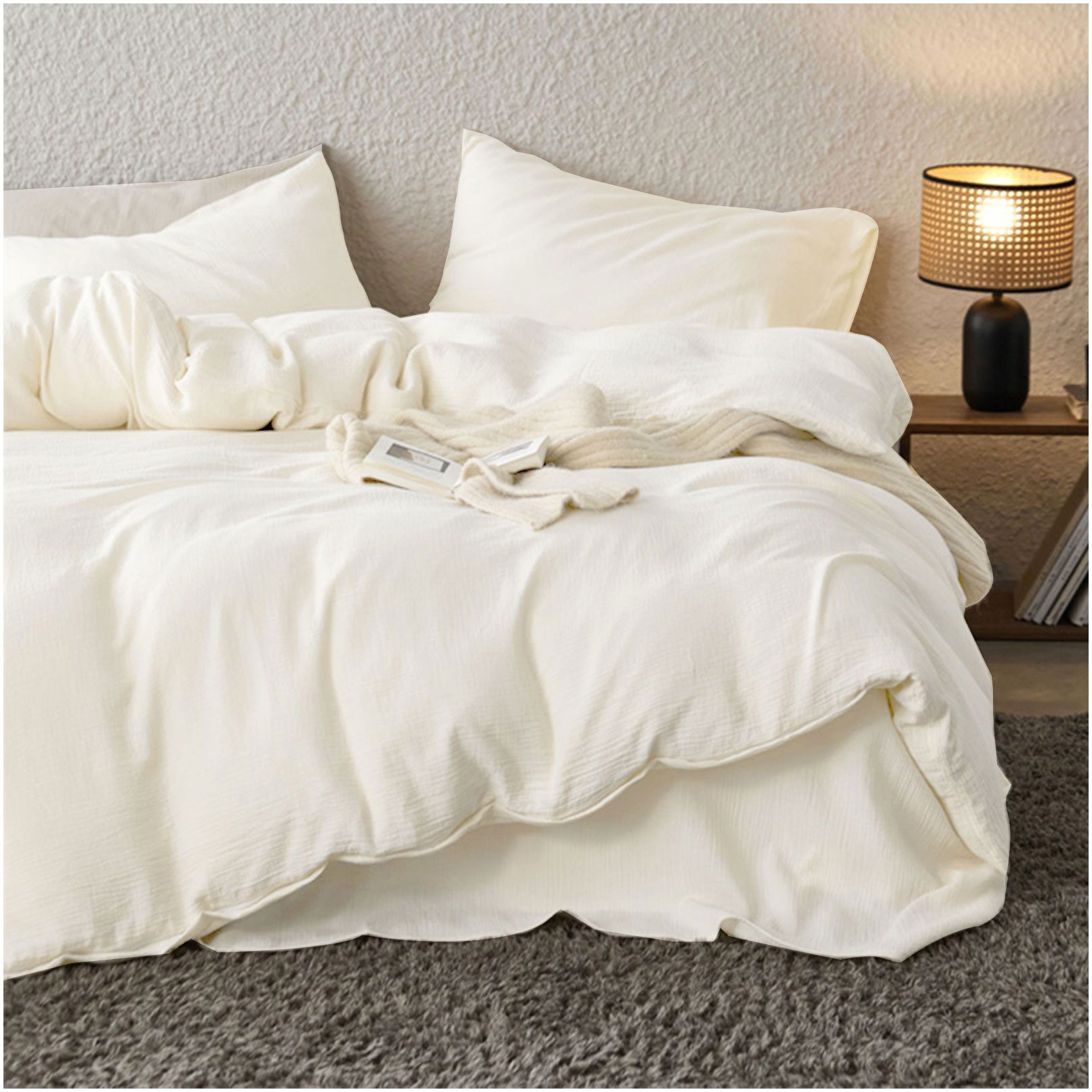 KEAYOO Bettwäsche SBD Double Gauze Muslin, Baumwolle, 2 teilig, Double Gauze 100% Baumwolle Bügelfrei weiche Bettwäsche