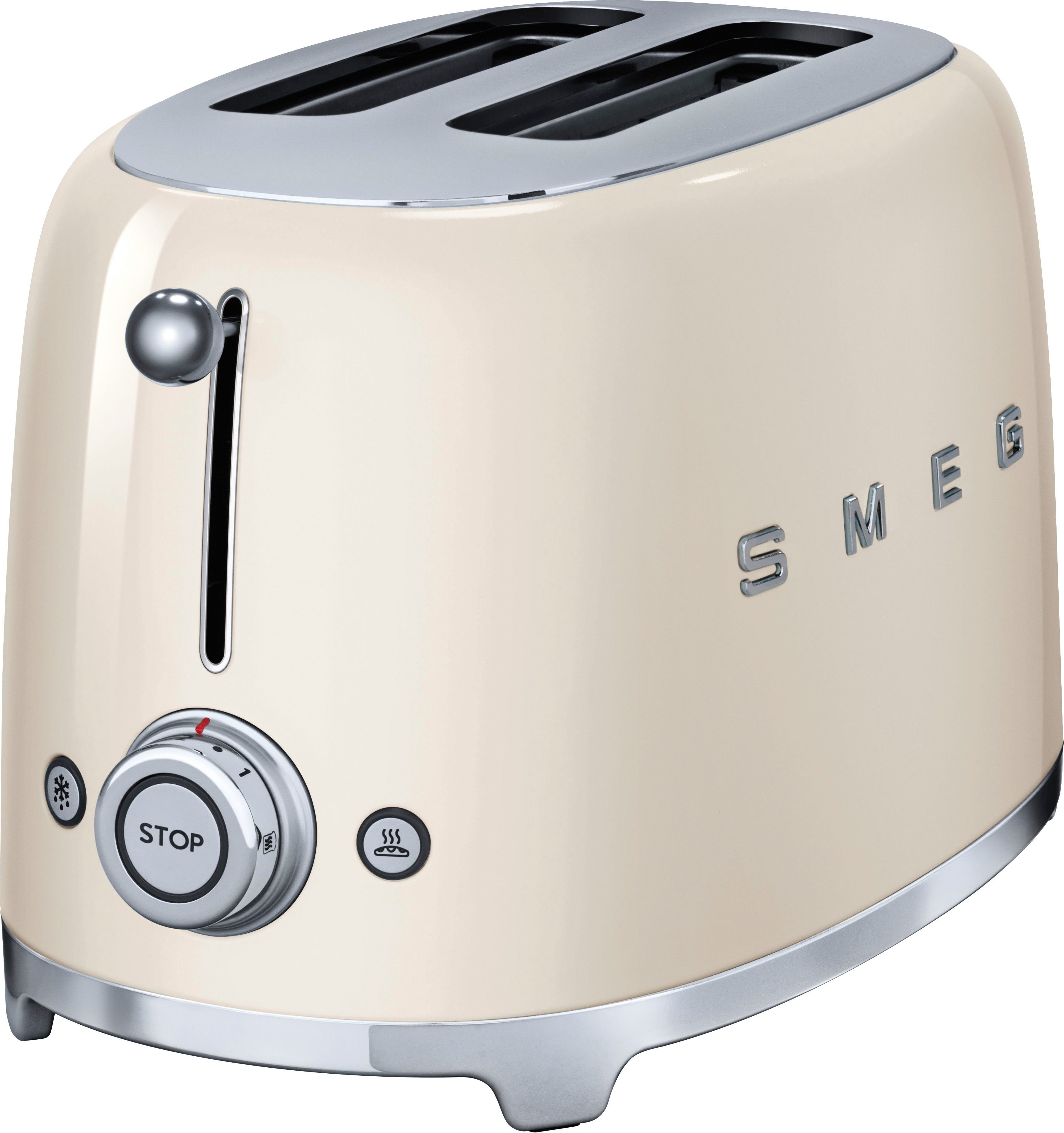Smeg Toaster TSF01BLEU, für 2 Scheiben, 950 W