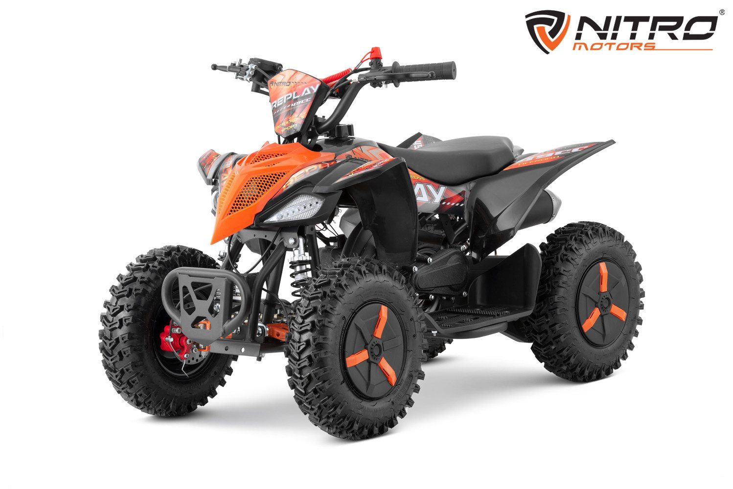 Nitro Motors ATV NITRO MOTORS 49cc mini Kinder Quad Replay Snowy-Profile L Sport 6", 49,00 ccm, 40 km/h, Felgenabdeckung, Lackierter Rahmen, 6 Zoll Reifen