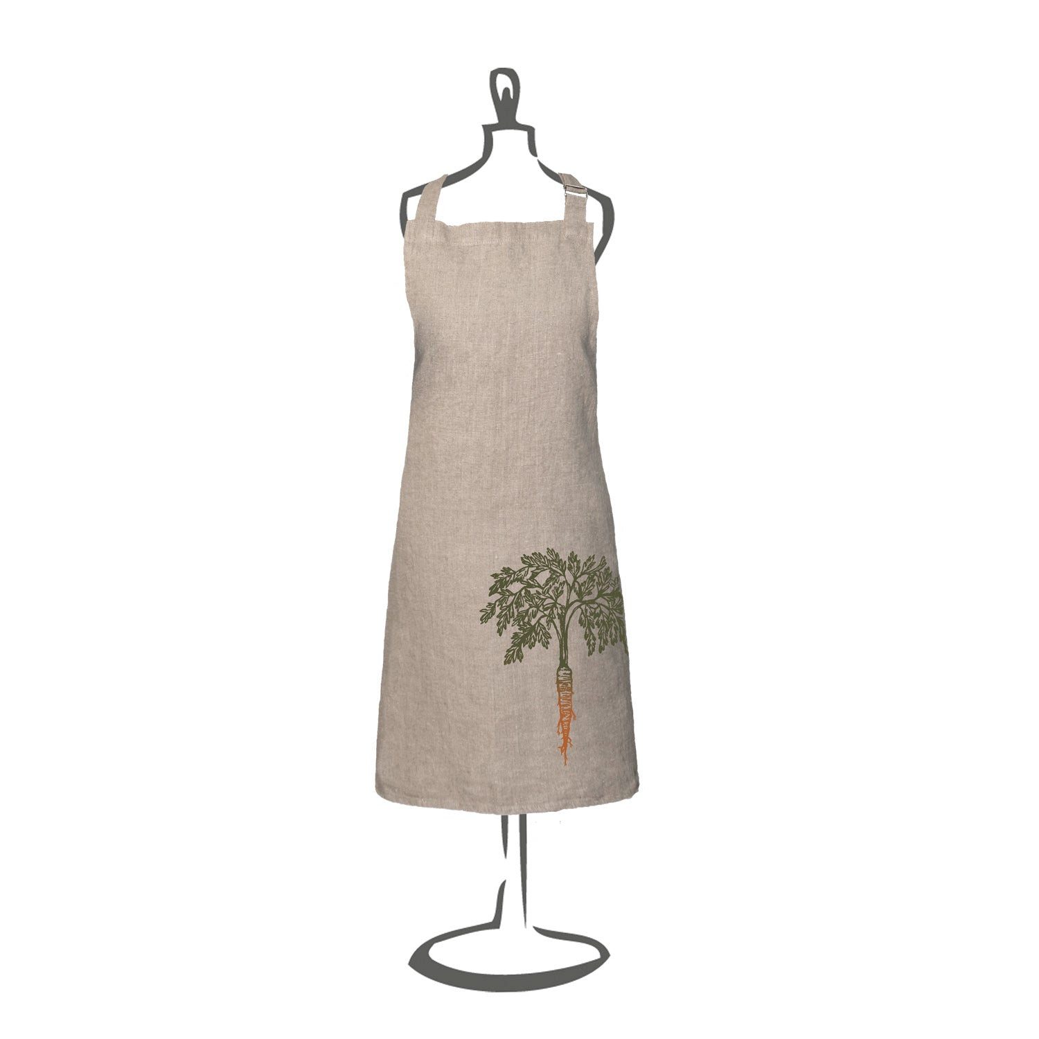 Frohstoff Kochschürze Schürze Leinen Natur - Karotte, Irisdruck