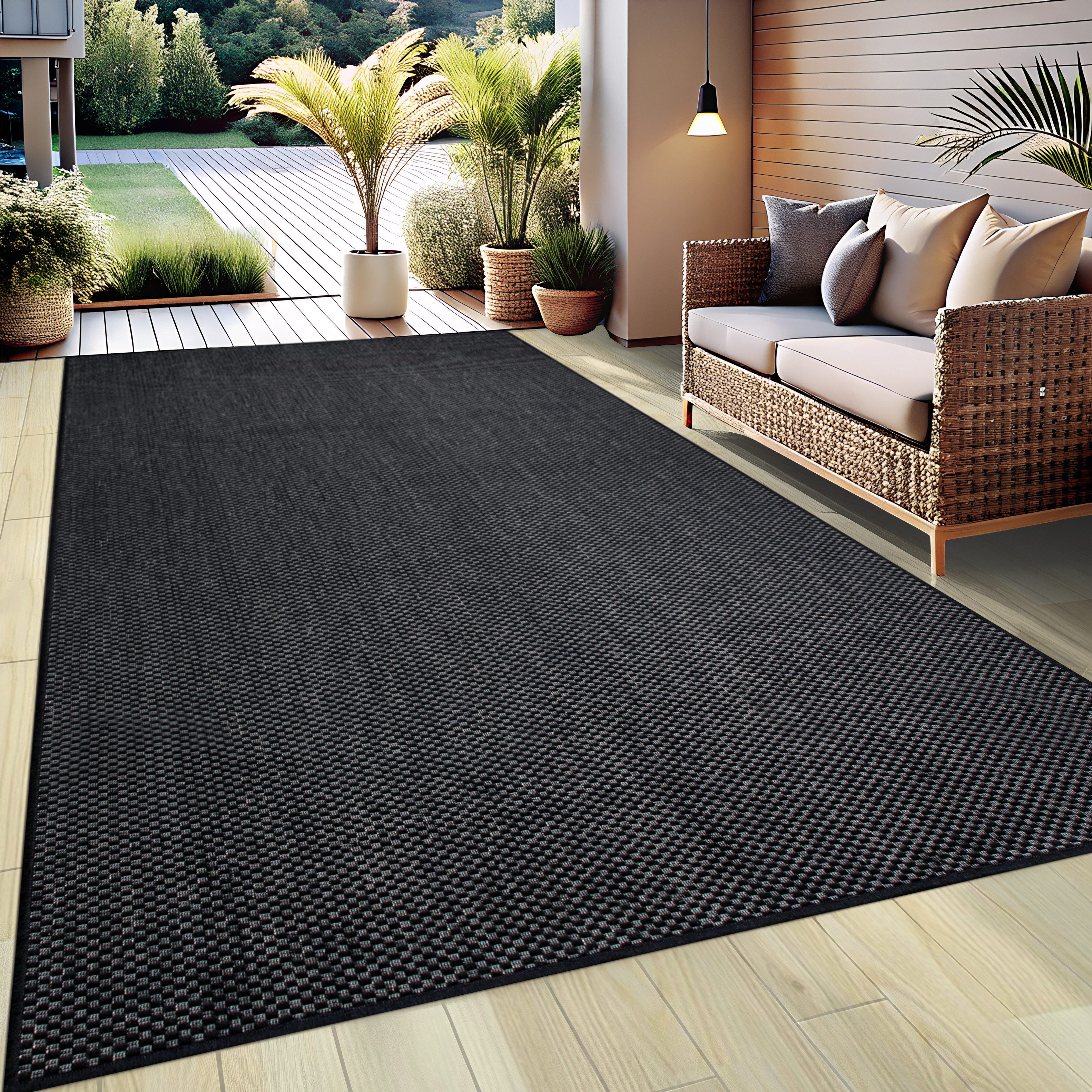 my home Teppich Venedig auch als Läufer erhältlich, rechteckig, Höhe: 4 mm, In- und Outdoor geeignet, Sisal-Optik, Wetterfest & UV-beständig
