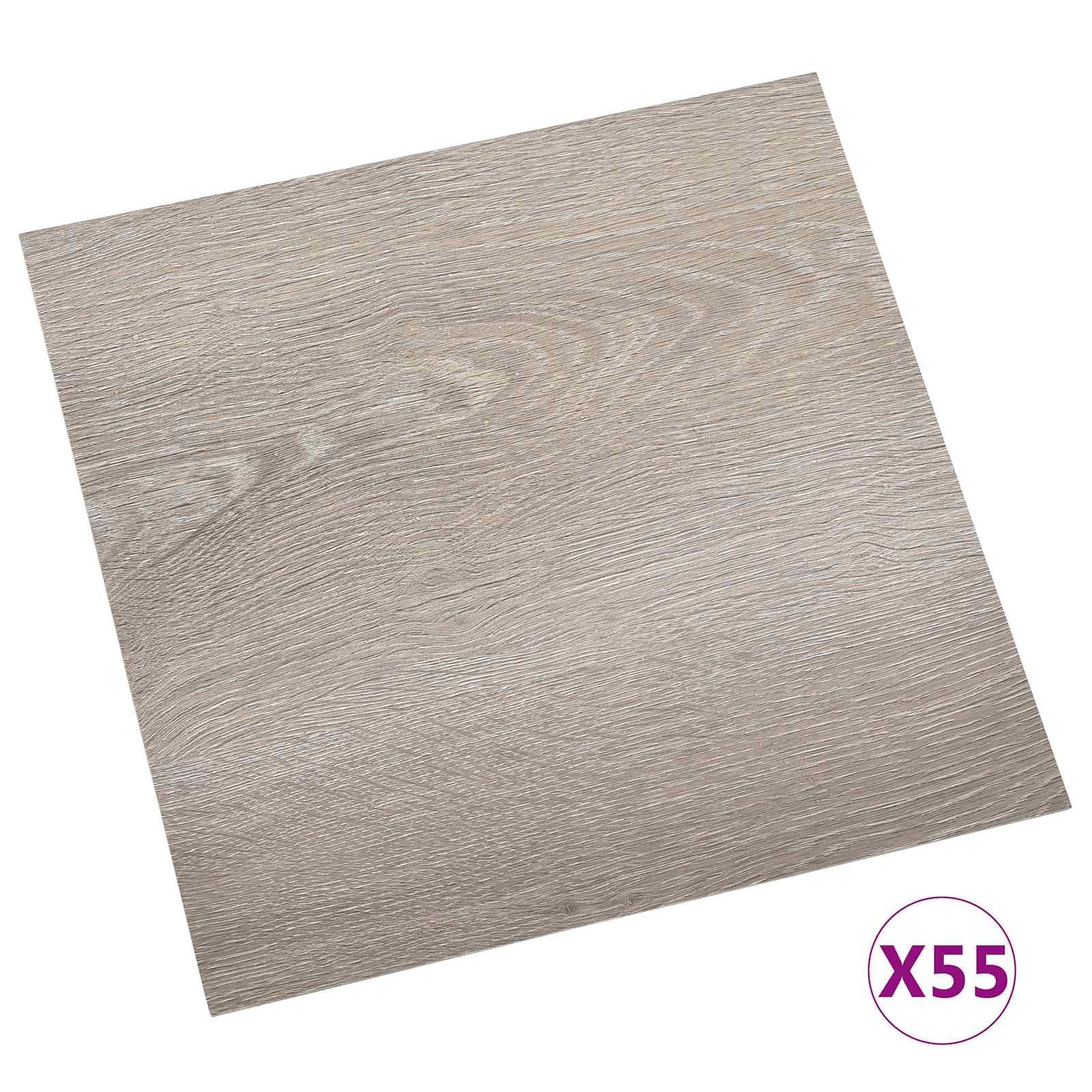vidaXL Vinyllaminat 5,11 mÂ² Selbstklebende Bodenplanken 55er Set Taupe 5,11 m² VinylPVC