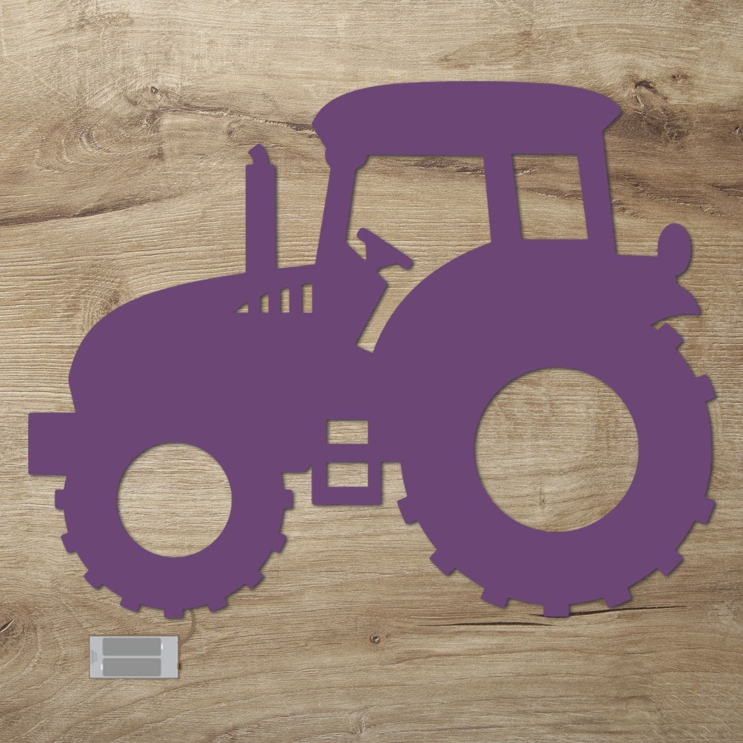 Namofactur LED Dekolicht LED Holz Traktor Deko Kinderzimmer, Ohne Zugschalter, LED fest integriert, Warmweiß