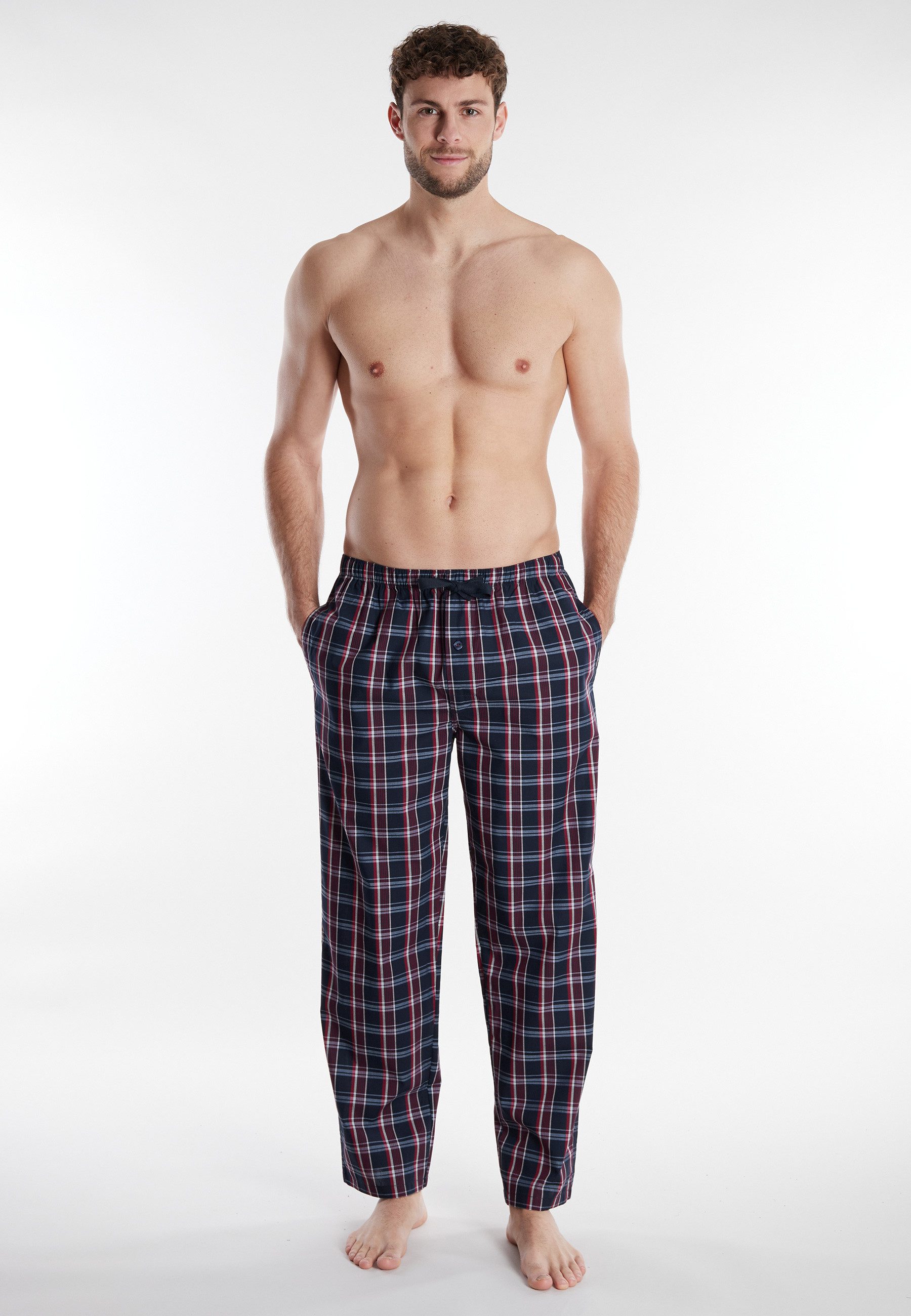 GÖTZBURG Pyjamahose Clubhouse Baumwolle, Seitentaschen, bequem, feuchtigkeitsregulierend