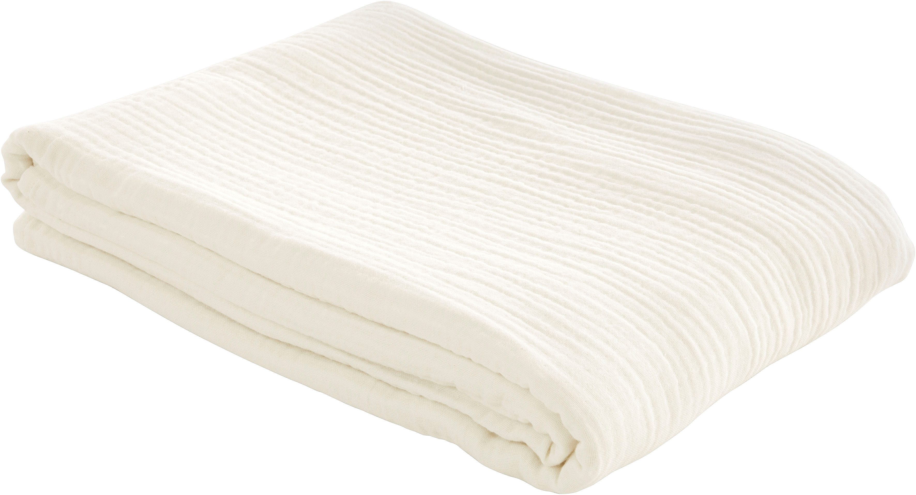 Wohndecke HEVIN, Musselin, 100% Baumwolle, Topseller!, LeGer Home by Lena Gercke, Tagesdecke im Baumwoll-Crinkle-Effekt, Musselin, Kuscheldecke