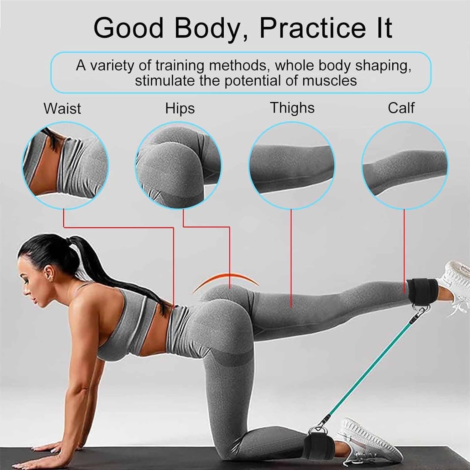 FELIXLEO Fußtrainer Fußschlaufen Kabelzug mit D Ring Karabiner für Fitness Training (2-St)