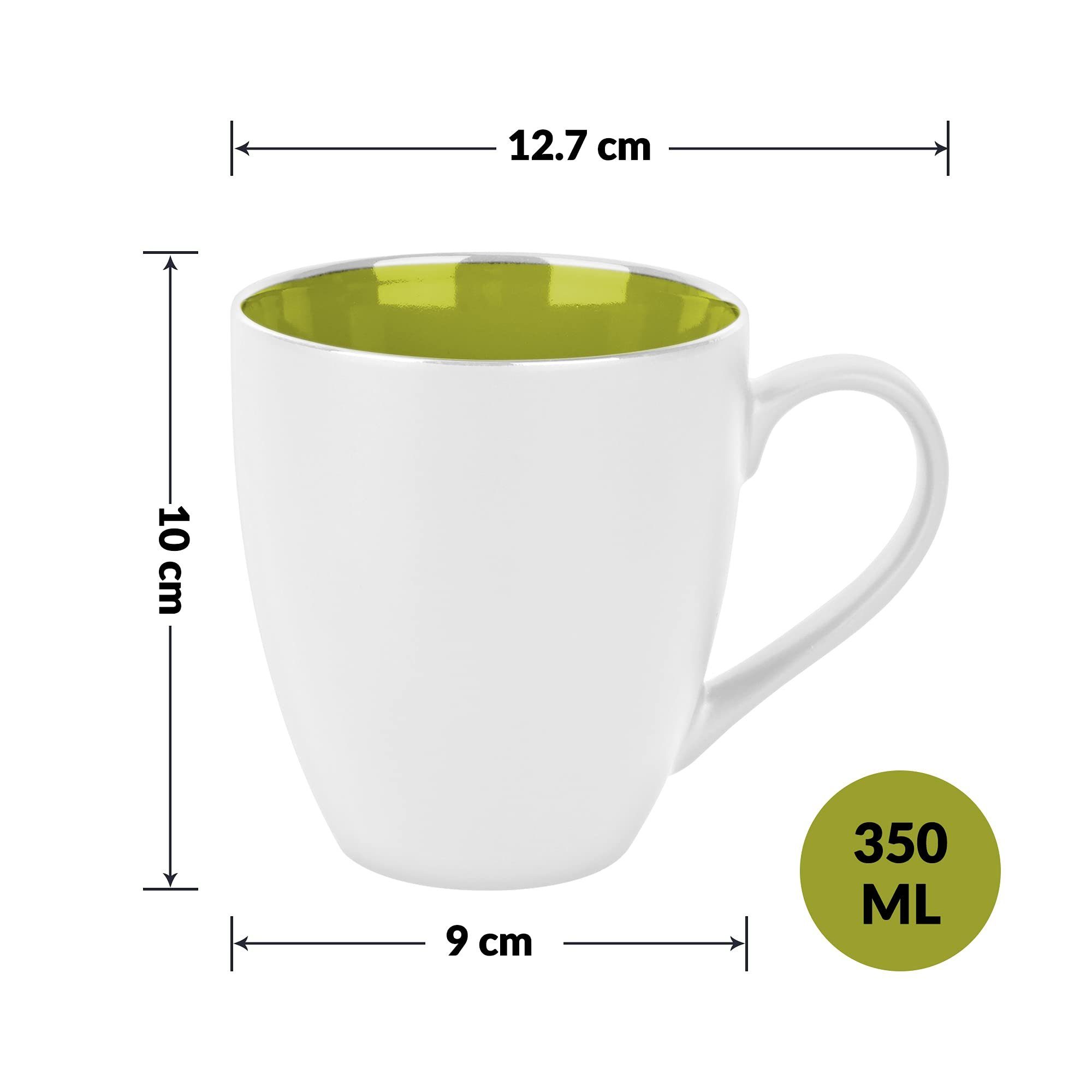 Papillon Le MiaMio (Außen Tasse Weiß) Kollektion grün Kaffeetassen Set