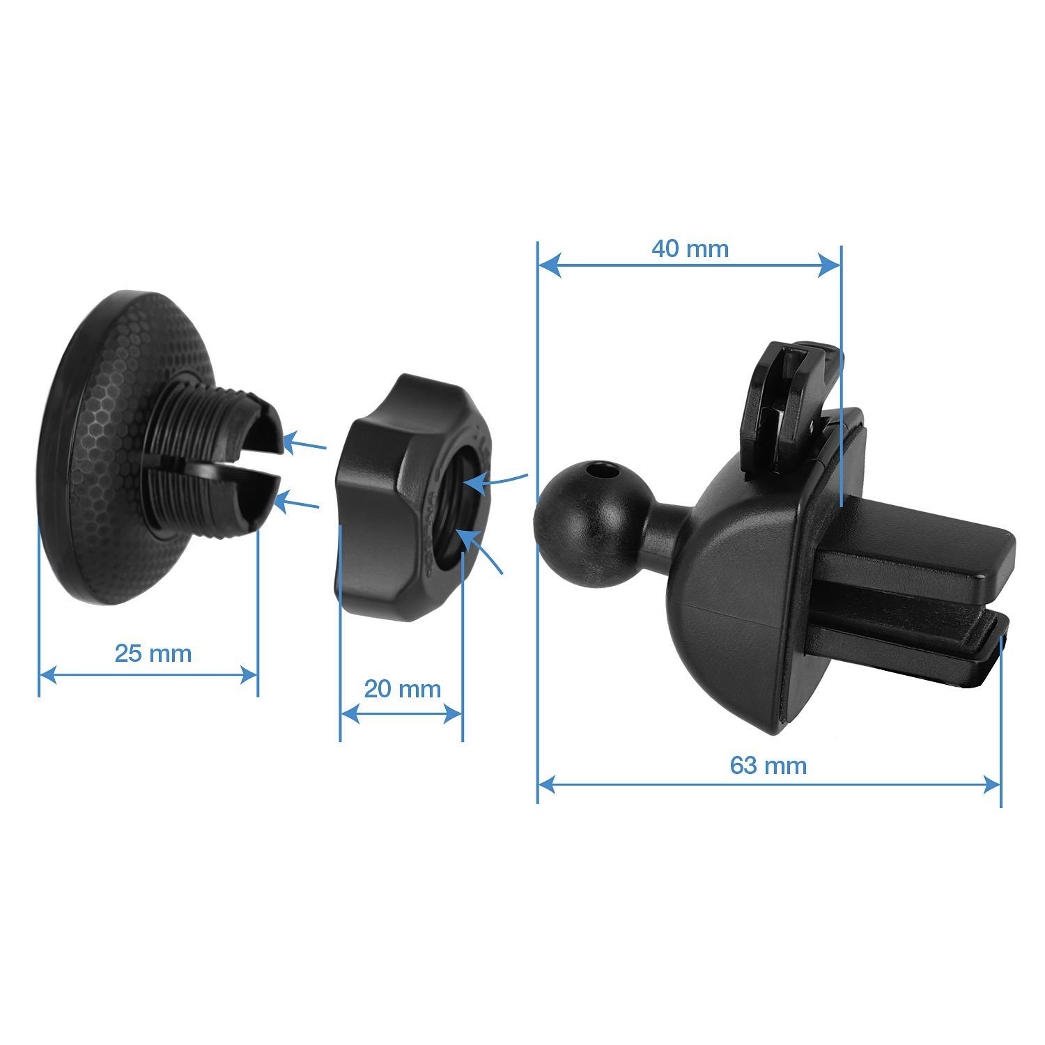 Wicked Chili Smartphone-Halterung KFZ Magnet Lüftungsgitter Handy Halterung Lüftung iPhone, (1er Set, 4-tlg., Universal Magnetisch Auto Lüftungsschlitz Smartphone Halter für Lüftun)