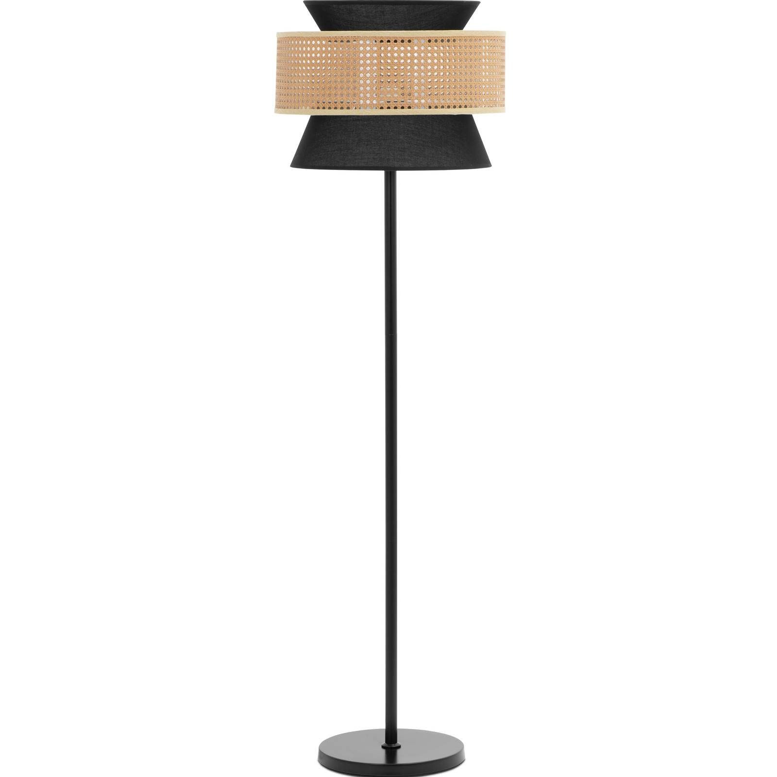 Uniprodo Stehlampe Stehlampe Rattanschirm 40 W E27 Stehleuchte Standleuchte modern