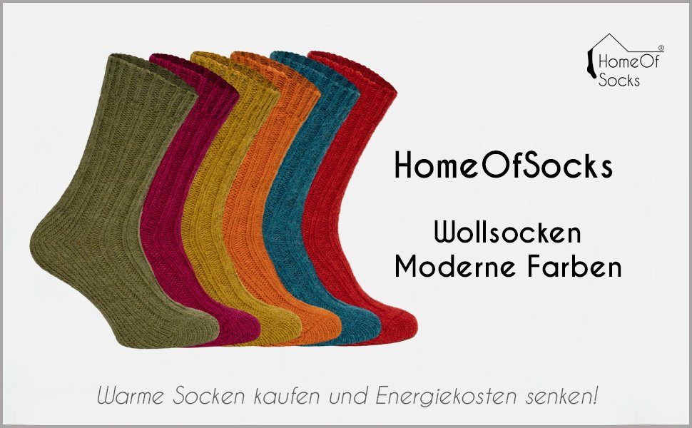 HomeOfSocks Socken Bunte Socken mit und und Socken warme Wollanteil Alpakawolle Alpakawolle mit Strapazierfähige mit Umschlag Orange Wolle 40% und
