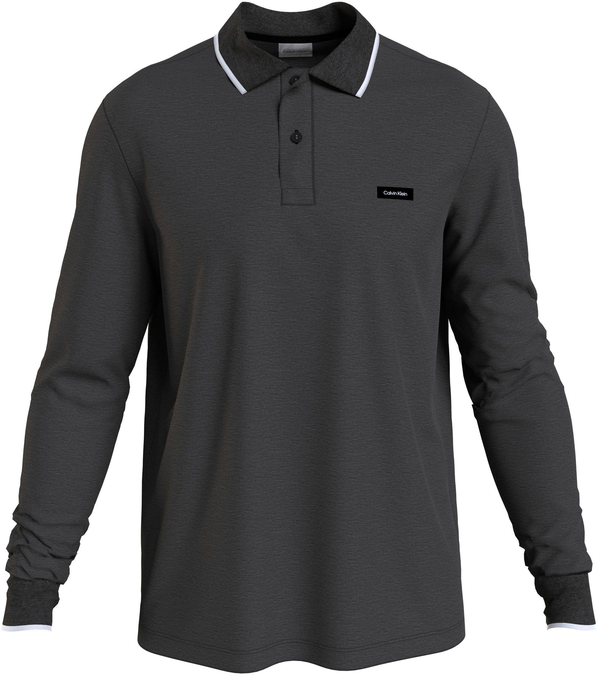 Big&Tall BT_STRETCH PIQUE Markenlabel TIPPING mit Klein POLO LS Poloshirt Calvin