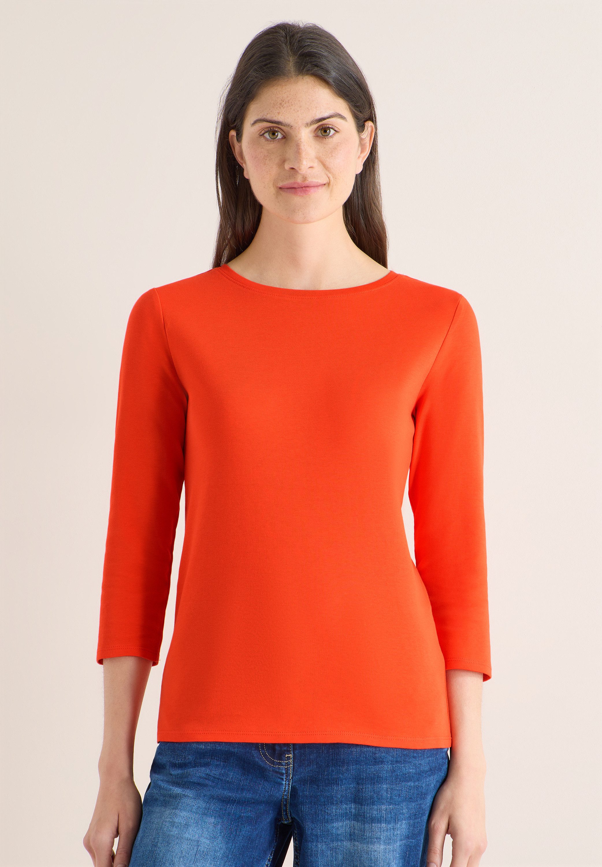 CECIL 3/4-Arm-Shirt aus reiner Baumwolle
